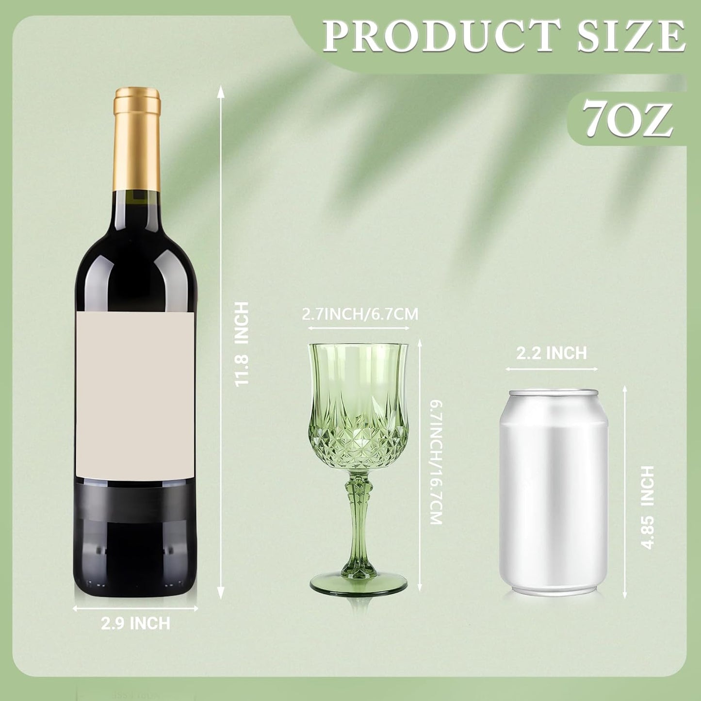 Plastic Wine Glasses，Plastic Goblets Vintage Style Cordial Drinking Glasses for Wedding Reception, Grand Event Party Supplies (48, New Green)