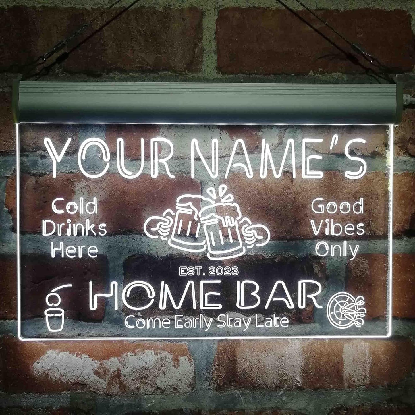 ADVPRO Personalized Your Name Custom Home Bar Beer Established Year Single Color LED Neon Sign 16 x 12 Inches st4s43-p11-tm-w