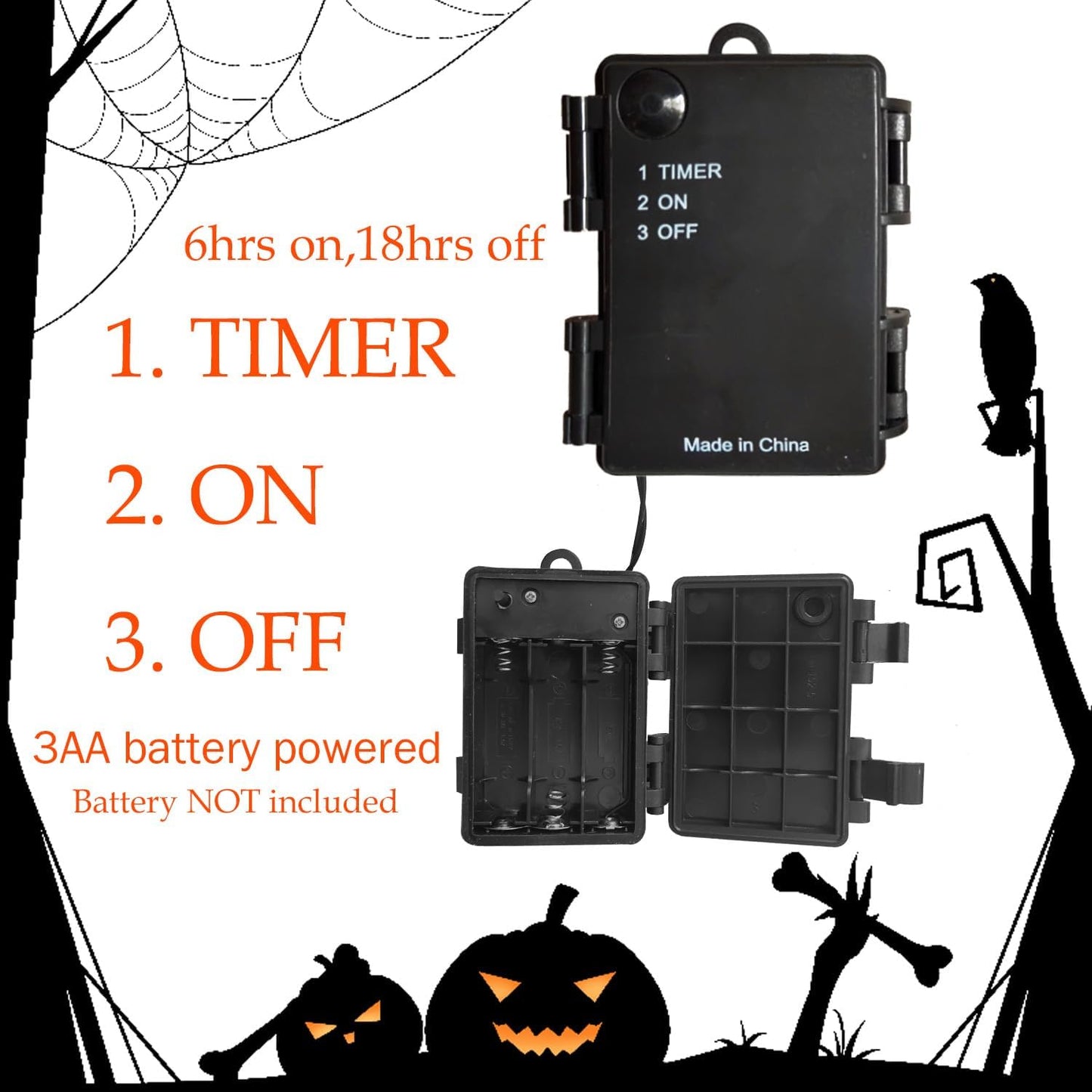 Birchlitland Halloween Branch Lights with Timer Battery Operated 75 LED Orange Fairy Lights, Lighted Black Willow Branches 21IN for Home Decor