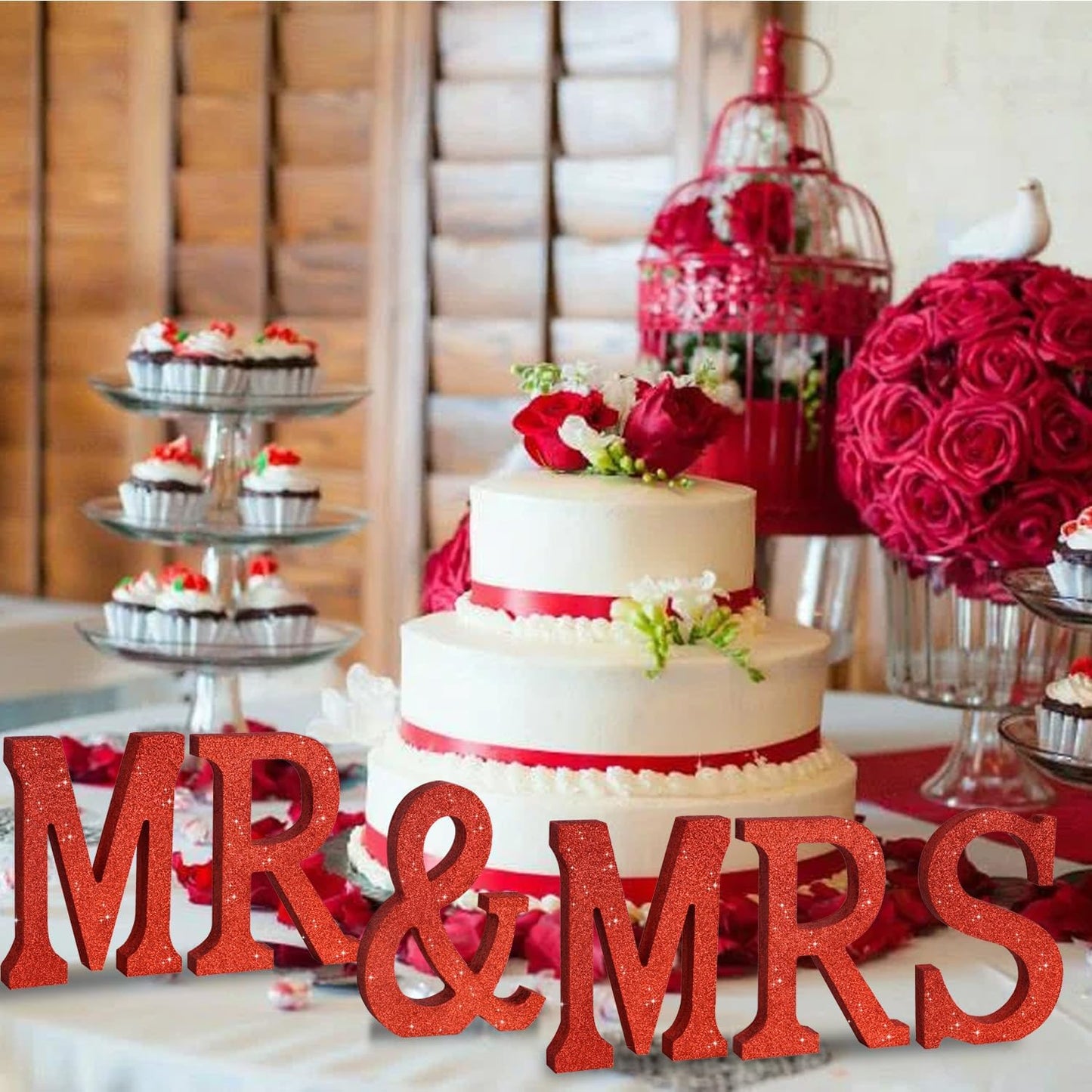 TONIFUL 8 Inch Red Glitter Letter M Table Centerpiece A-Z Red Birthday Party Decorations,Red Alphabet M for Birthday,Chrismas,Graduation,Bridal Shower,Wedding,Anniversary Party Supplies