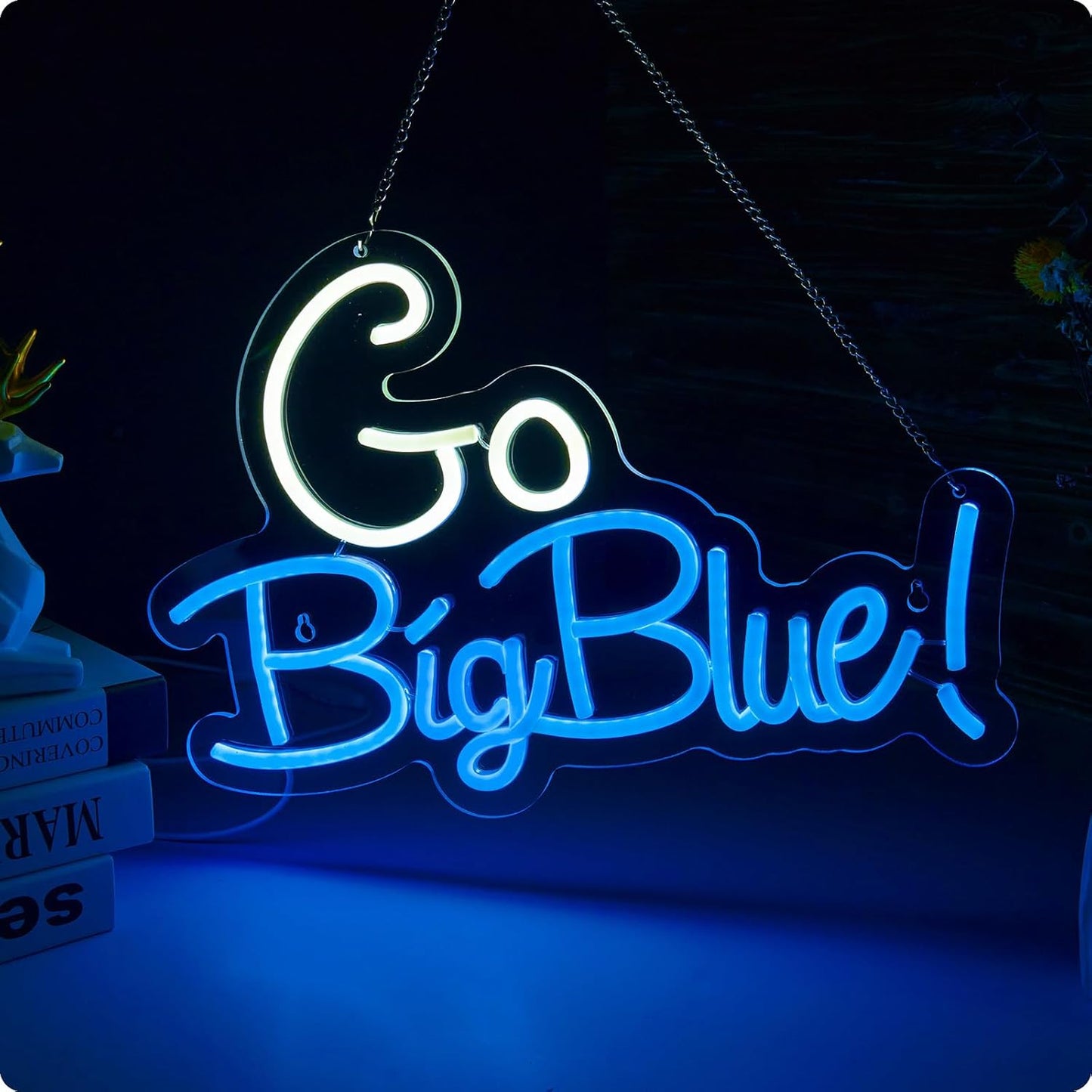 Go big blue neon sign University Slogan neon sign for wall decor Kids Room Decor Bar Game Room Man Cave Gift