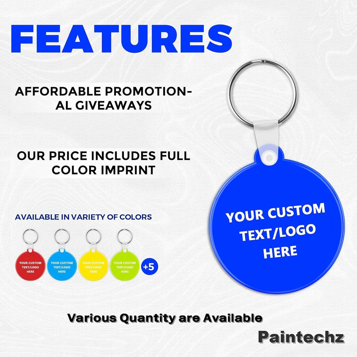 Custom Round Soft Keychains 400 Pack, Personalized Logo, Text Bulk - Perfect for Tradeshows, Party Favors, Events - Customizable Key Tags