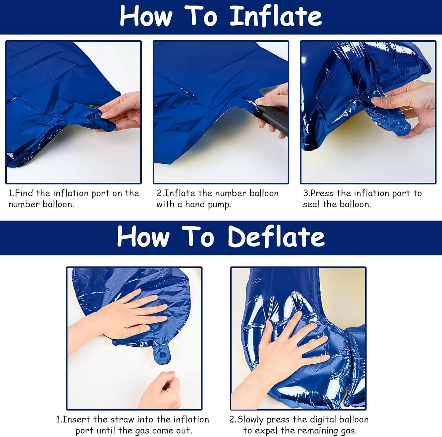 40'' Navy Blue Number 7 Balloon, Self Inflating Foil Number Balloons Set 0-9, Dark Blue Digital 7 Helium Balloon for Boys 7th Birthday Graduation Party Decorations Anniversary Supplies