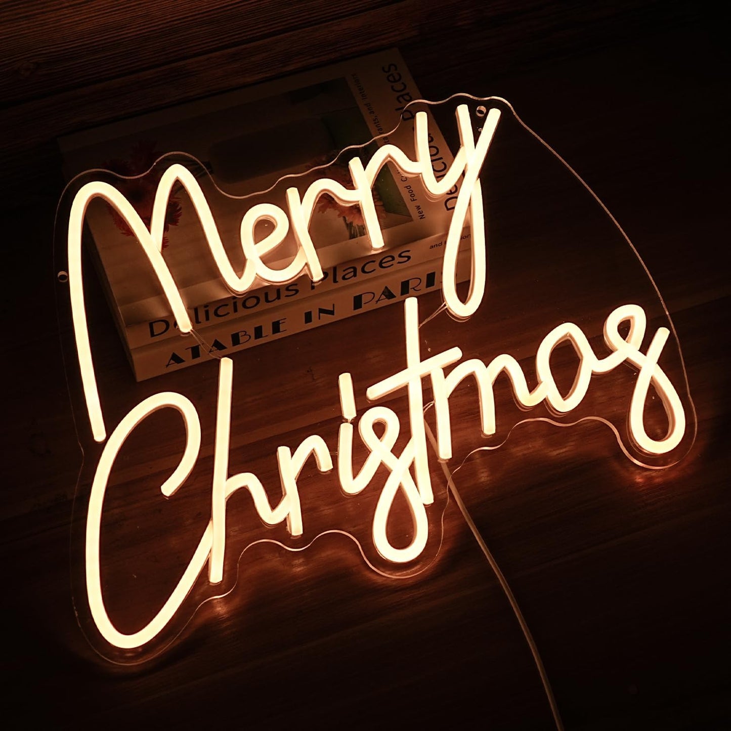 Merry Christmas Neon Sign USB Powered Merry Christmas Neon Light Sign for Christmas Decor Dimmable LED Christmas Light Up Sign for Christmas Home Party living Decor （16.5 * 12.6 In）