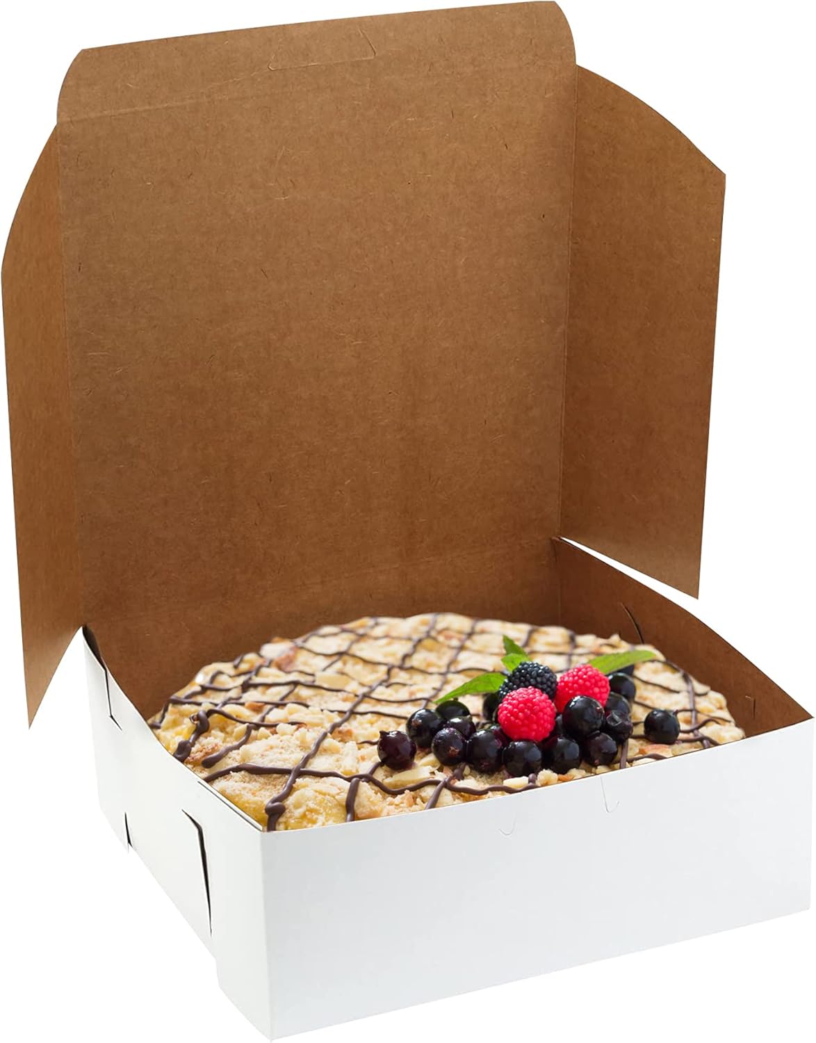 MT Products White Cake Boxes 8" x 8" x 3" - Bakery Box No-Window (Pack of 15) - Made in the USA