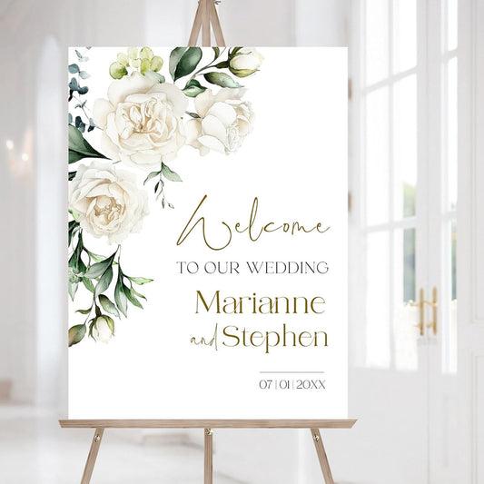 Personalized Wedding Welcome Sign, Flowers Wedding Welcome Sign, Wedding Welcome Sign, Custom Wedding Sign, Welcome To Our Wedding Sign, Flowers Wedding Board, Wedding Decorations Signs # 15
