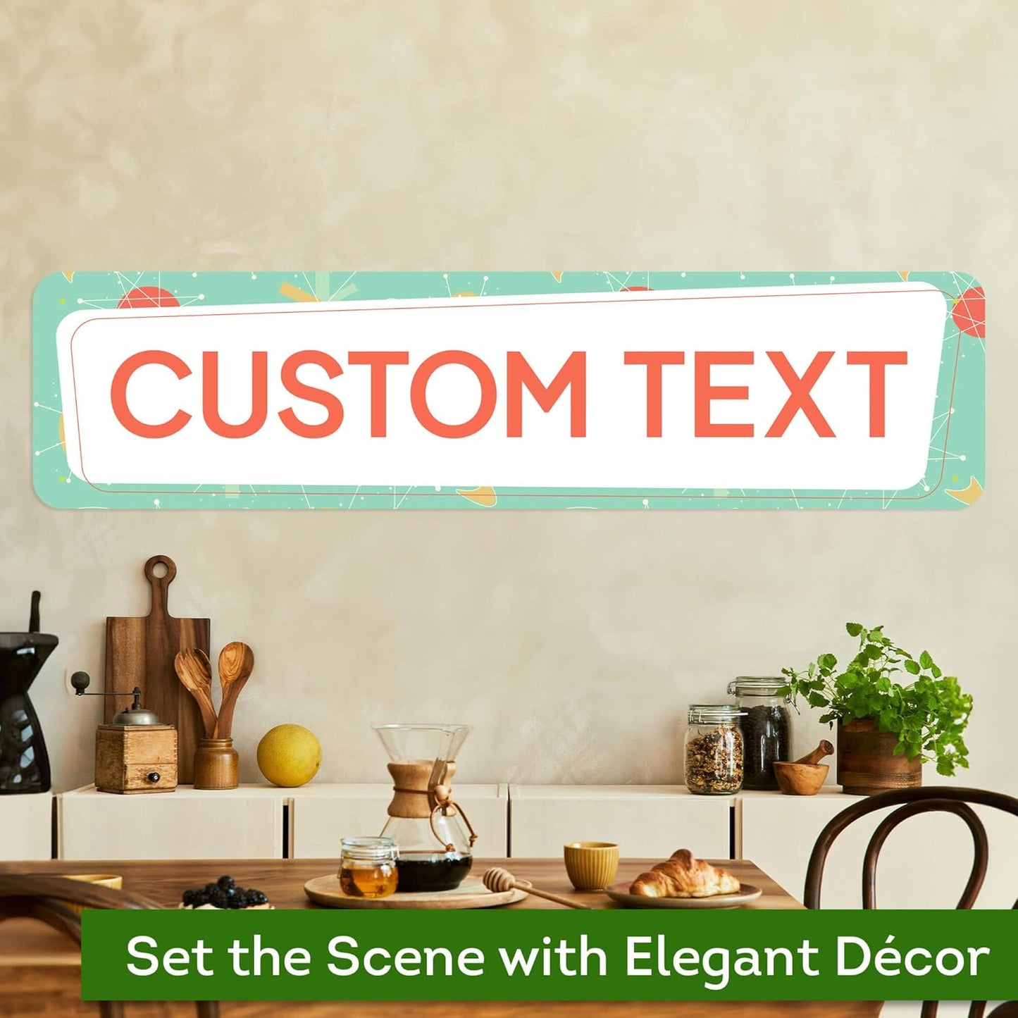 Custom Sign, Custom Street Sign, 11 Font Colors, 13 Font Styles, 4 Hole Options, 22 Sizes, 12x48 Inches, Rust Free DiBound, Fade Resistant, Made in USA by My Sign Center (Mid-Century Modern 2)