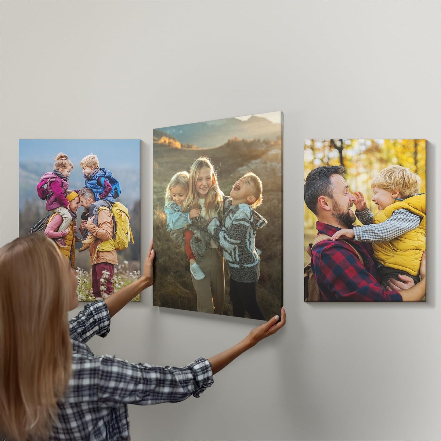 Mixtiles Official - Custom Photo Tiles - Personalized Printed Photos - Magnetic Wall Frames - Adhesive Sticker, No Nails - Various Sizes and Frames - XL-Portrait-set-Tile - Canvas Frame