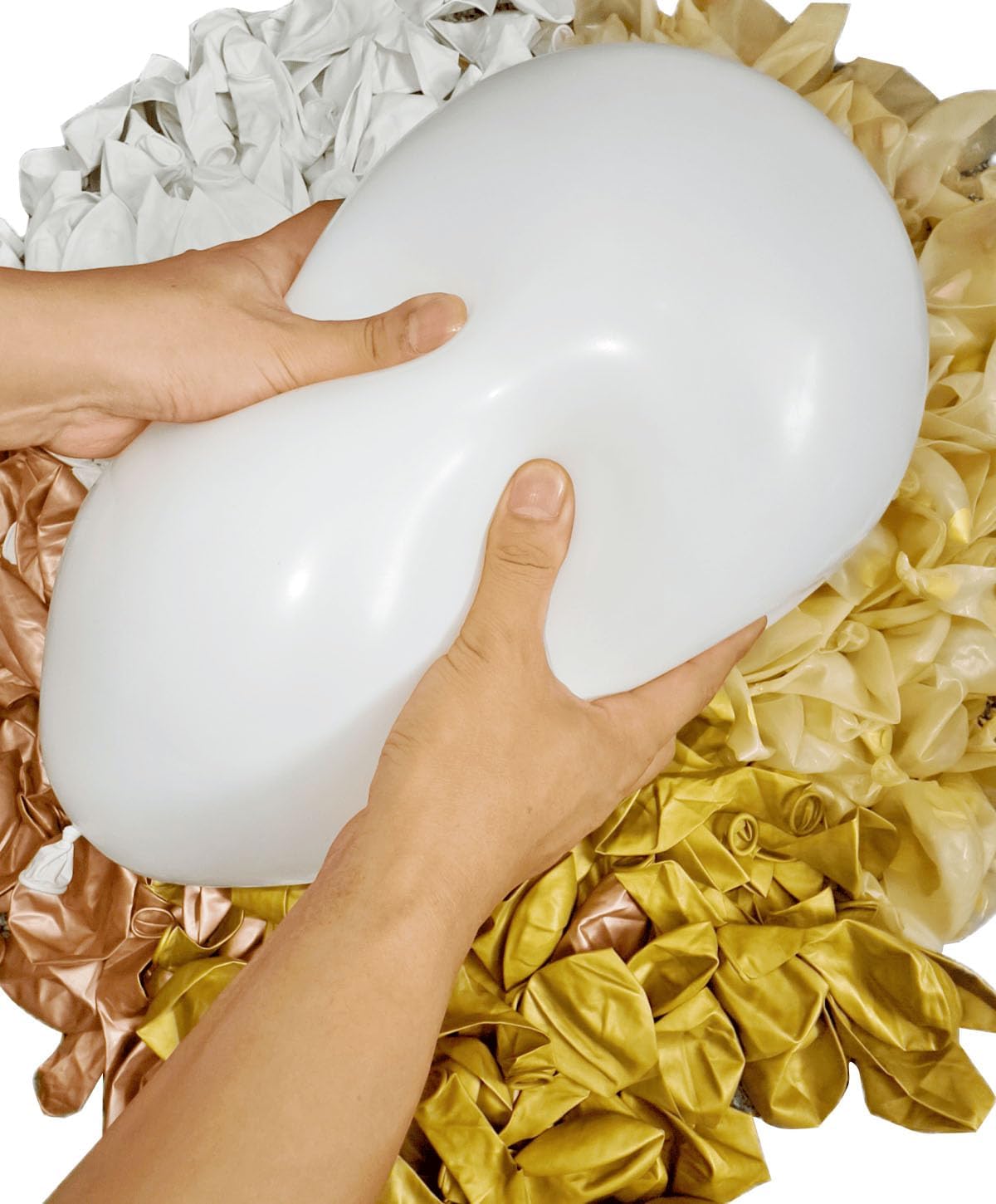 300 Pcs Rose Gold Confetti Balloons Set Lncludes 12 inch Gold White Rose Gold and Confetti Balloons, for Wedding, Graduation, Birthday Party Various Event Decorations