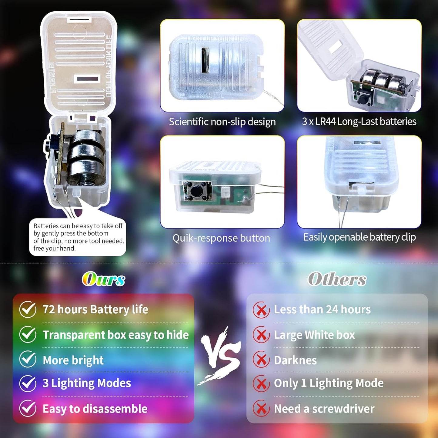 ZGWJ 8 Pack Fairy Lights Battery Operated, 7ft 20 Mini LED Fairy String Lights Silver Wire 3 Modes for DIY, Parties, Wedding, Bedroom, Halloween Christmas Decoration Multicolor