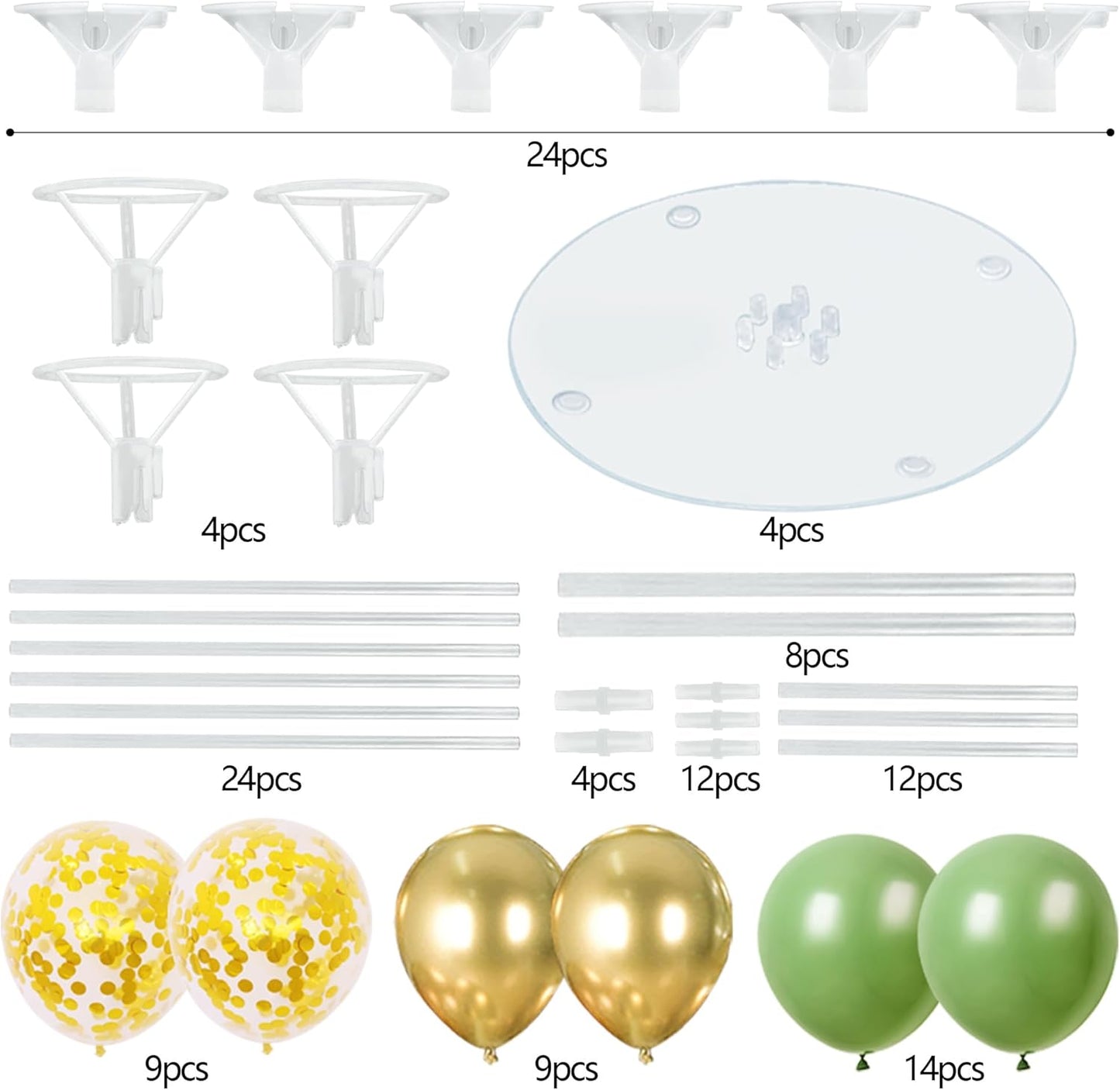 4 Balloon Stand Kit For Table Centerpieces With Base Sage Green Balloons Holder Baby Shower Birthday Party Decorations