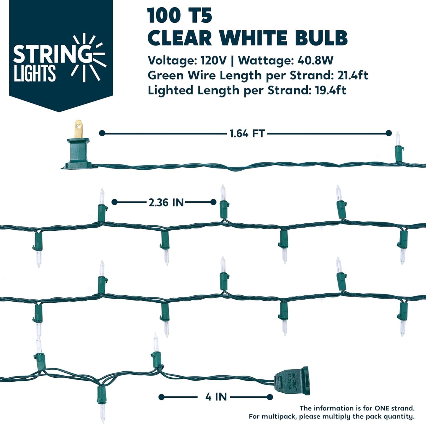 Joiedomi Clear Christmas String Lights Indoor,400(4x100) Mini Warm White Fairy Light,85.6 FT Lighting Decor for Patio Dorm Classroom Bedroom Holiday Wedding Party Garland Birthday Festival,Green Wire