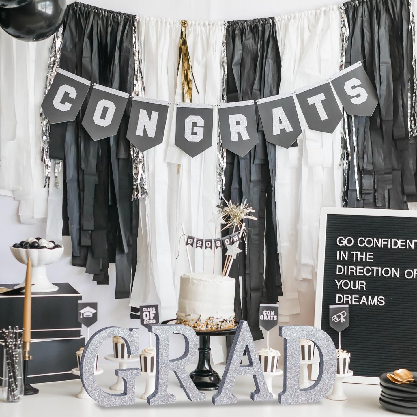 TONIFUL 8 Inch Silver Glitter Letter G Table Centerpiece A-Z Silver Birthday Party Decorations,Silver Alphabet G for Birthday,Chrismas,Graduation,Bridal Shower,Wedding,Anniversary Party Supplies