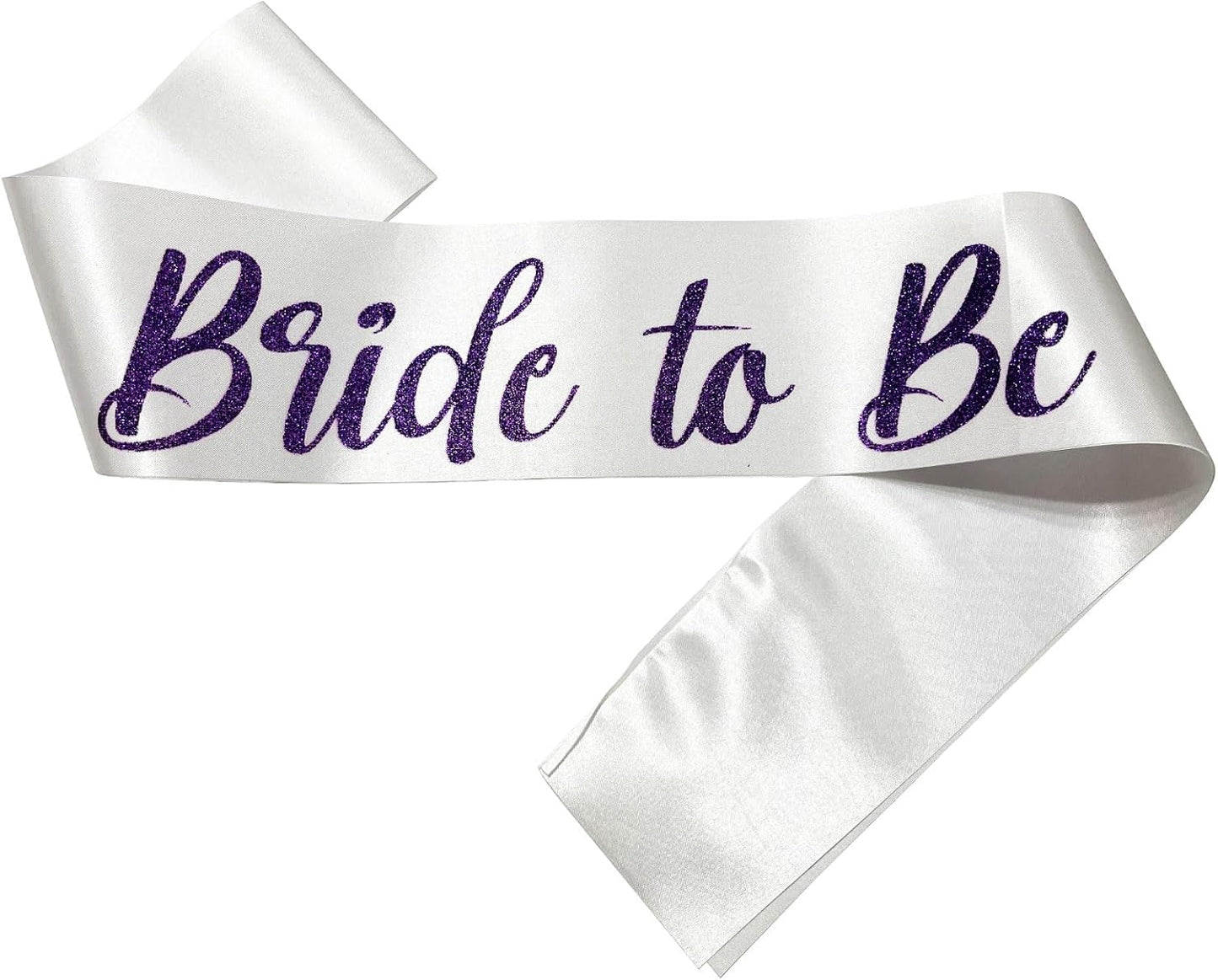Bride Sash Bachelorette Party Purple, Bride To Be Sash Bridal Shower Sashes Bachelor Decorations Just Married Gift Engaged Decor Accessories,White Purple