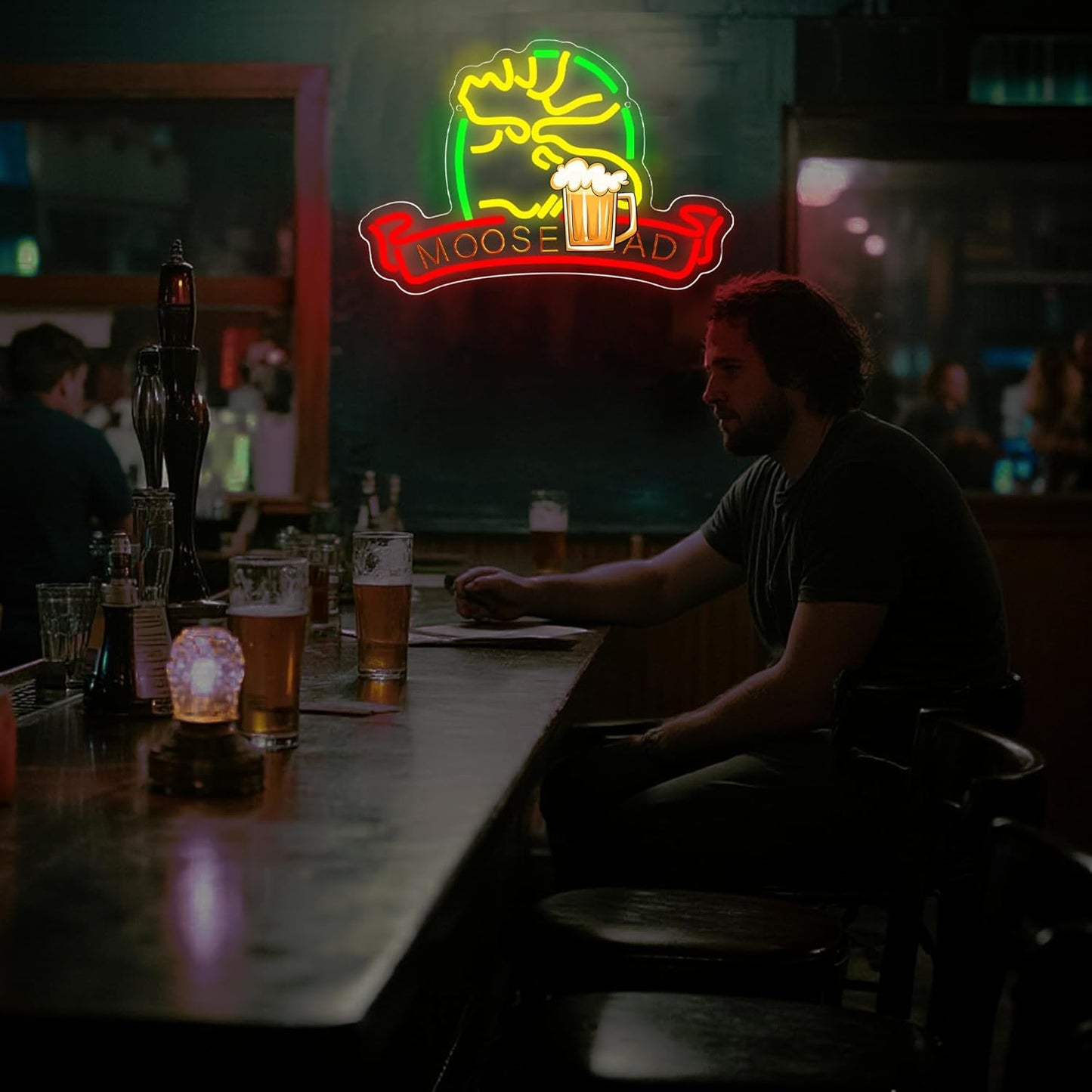 Beer Neon Sign for Wall Decor Beer Neon Lights Bar Led Sign for Man Cave Home Bar Shop Pub Bistro Game Room Party Hotel Decor,Birthday Gifts for Father or boy friend Size15.7 * 10.6in(JTD281)