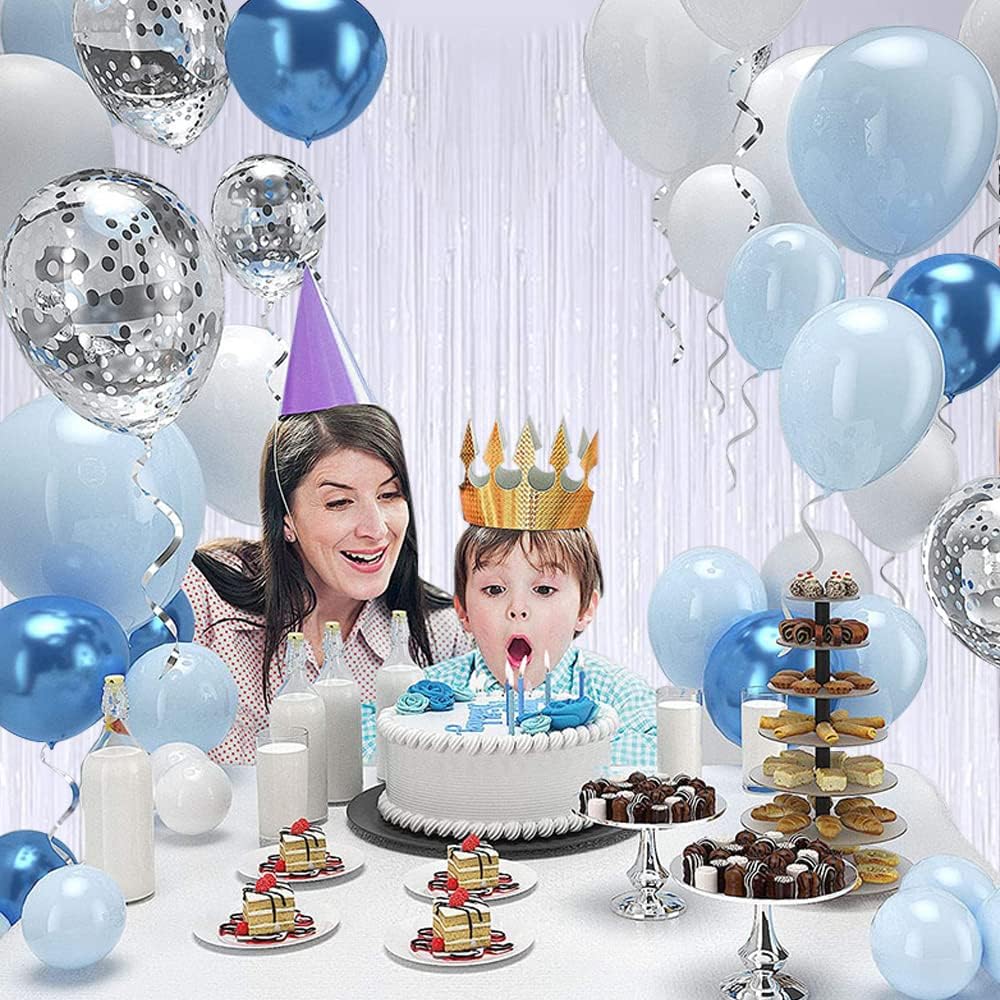 BEISHIDA 2 Pcs White Door Streamers Tinsel Curtain Party Streamers Backdrop Fringe Foil Wall Background for Birthday Halloween Christmas Wedding Party Decoration(3.28 ft x 6.56 ft)