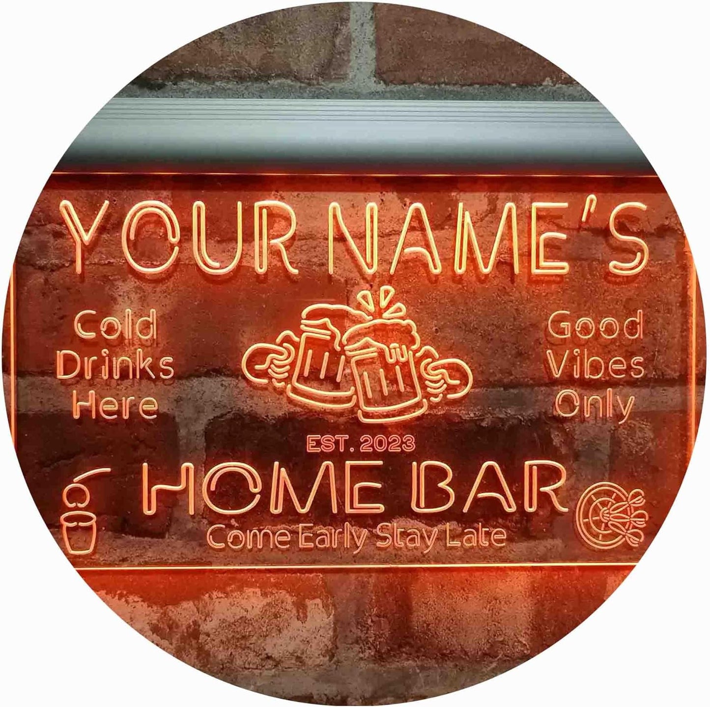 ADVPRO Personalized Your Name Custom Home Bar Beer Established Year Single Color LED Neon Sign 24 x 16 Inches st4s64-p11-tm-o
