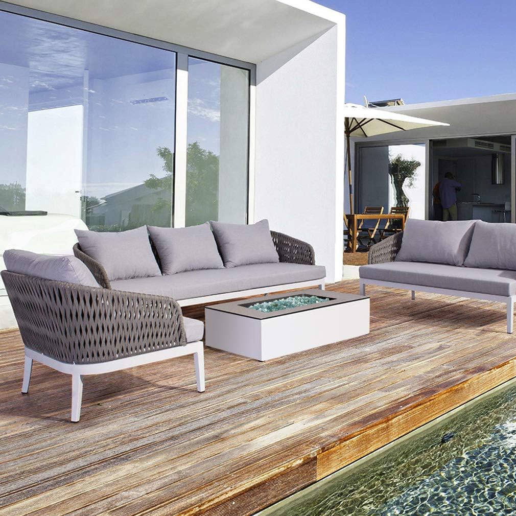 Stanbroil 10-Pound Fire Glass - 1/2 inch Reflective Tempered Fire Glass for Fireplace Fire Pit, Aqua Blue Reflective