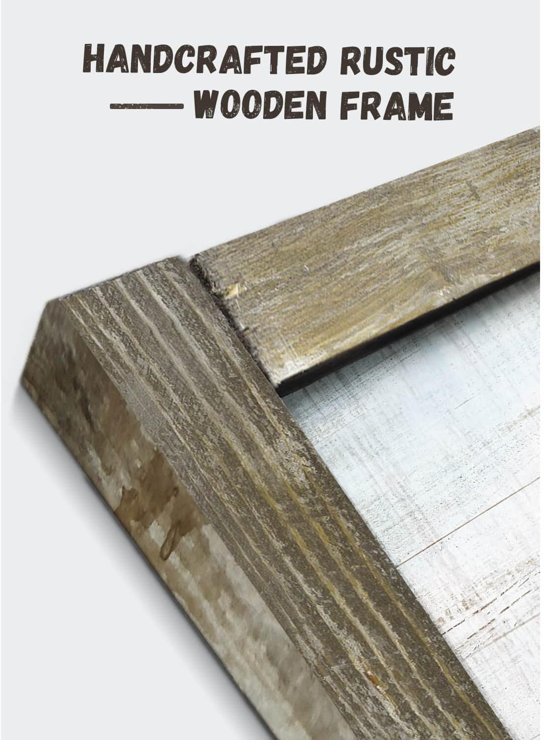 Vintage Farmhouse Wall Art Framed - Rustic Windmill Landscape Painting Artwork for Wall Decor