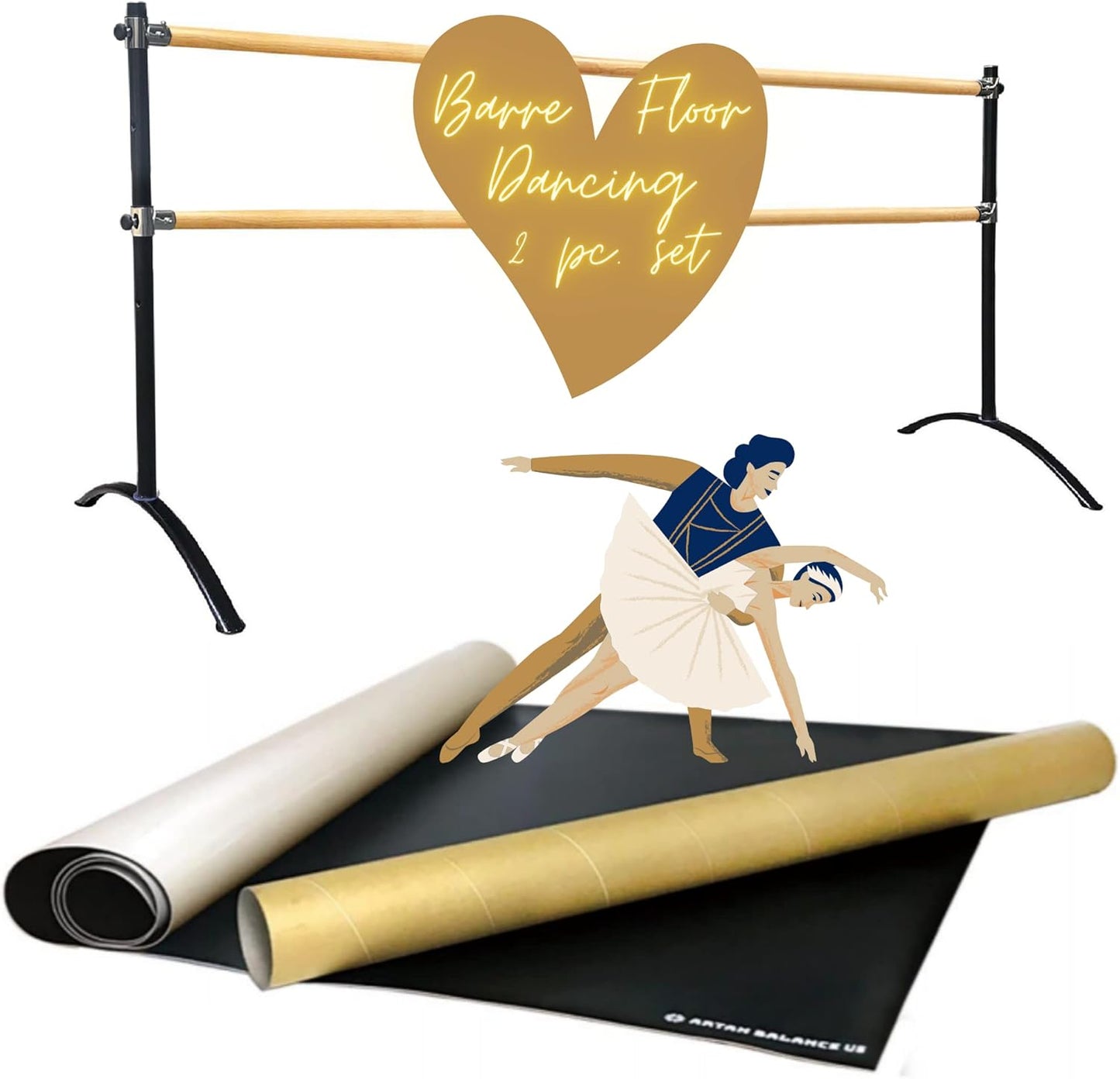 Marley Dance Floor- Ideal for Ballet, Jazz, Tap, and Party Dancing for All Ages- Non-Slip Dance Floor for Smooth Flooring - Ballet Floor for Home, Studio and Outdoor Dance Floor