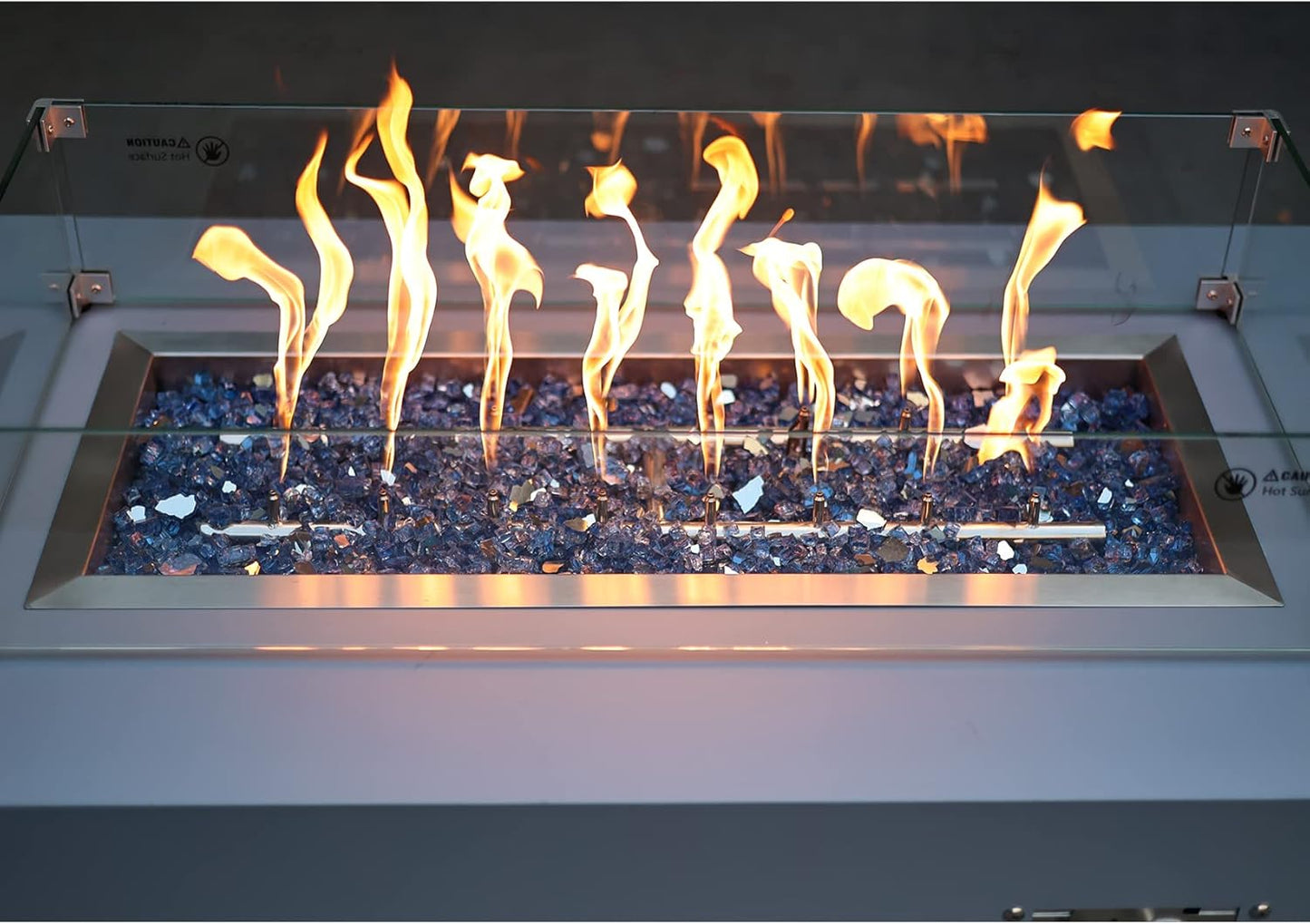 Stanbroil 10-Pound Fire Glass - 1/2 inch Reflective Tempered Fire Glass for Fireplace Fire Pit, Pacific Blue Reflective