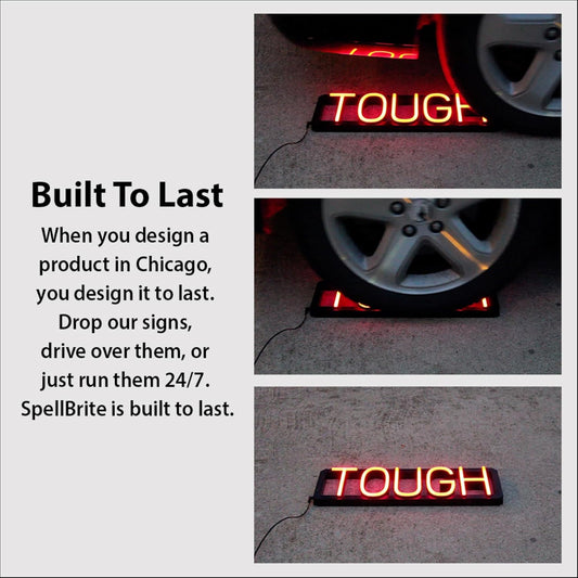 SpellBrite PINTS Sign | Beer-Related Sign with Neon Look, White LED Light Source | 17.8" x 6.3"