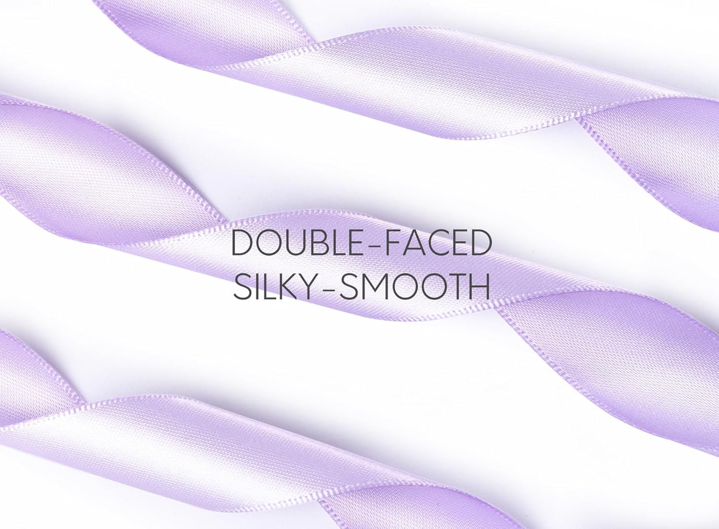 Lavender Satin Ribbon 7/8 Inch x 50 Yards Double-Faced Ribbons for Gift Wrapping Crafts Flower Bouquet Wedding Paper Bows Invitations