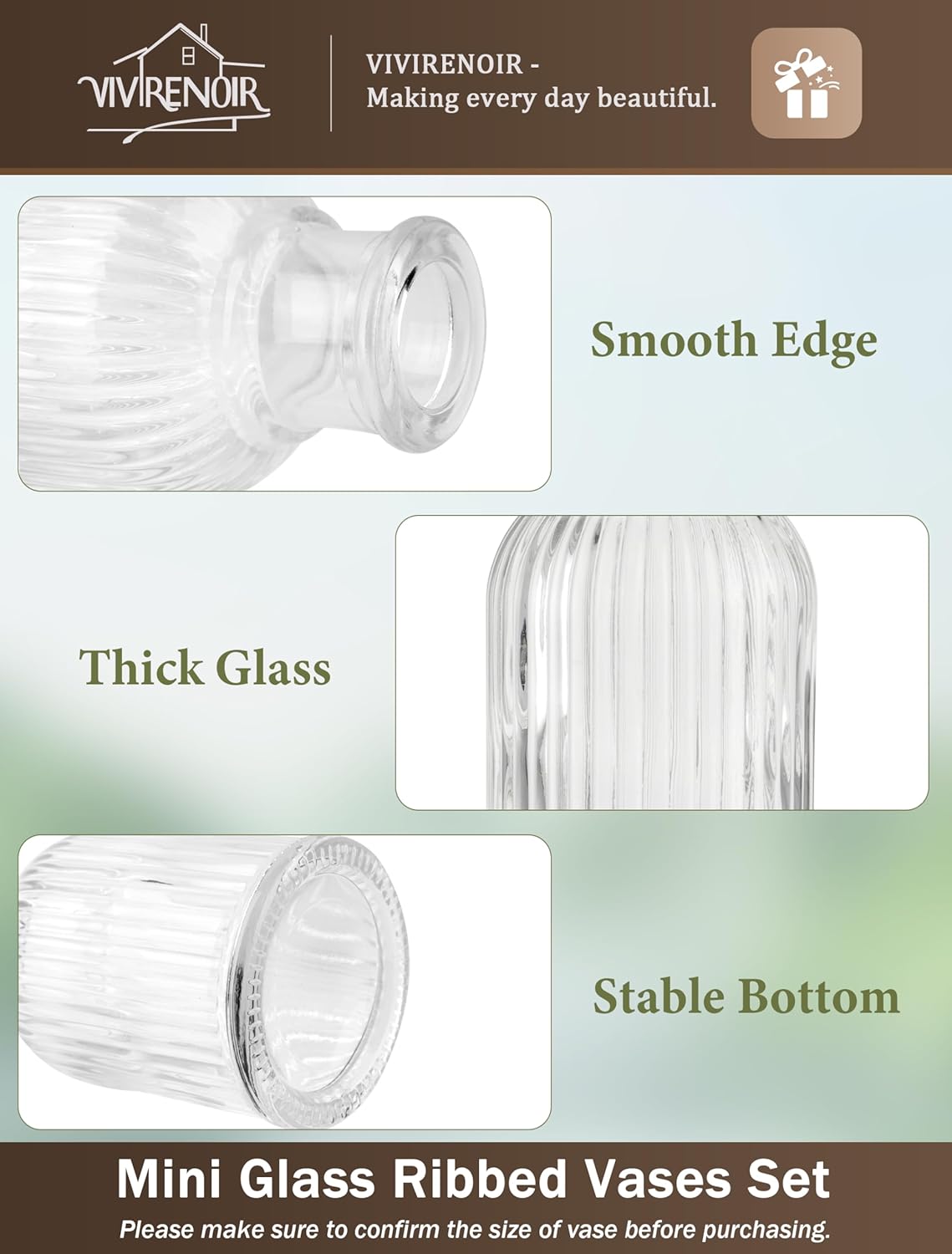 Glass Bud Vases Set of 24, Small Flower Vase in Bulk, Clear Mini Ribbed VaseS for Centerpieces, Modern Wedding Reception Table Decorations