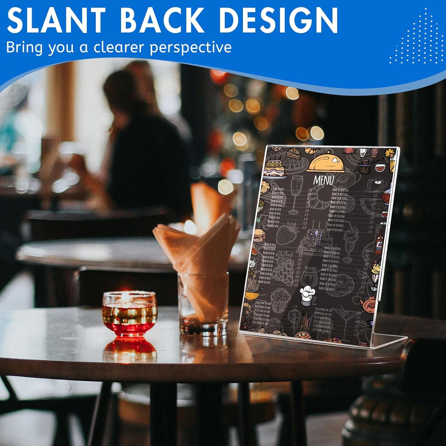 Aheroi 12 PCS Acrylic Sign Display Stands - 8.5 x 11, Clear Plastic Sign Holders for Paper Displays, Home Office Supplies