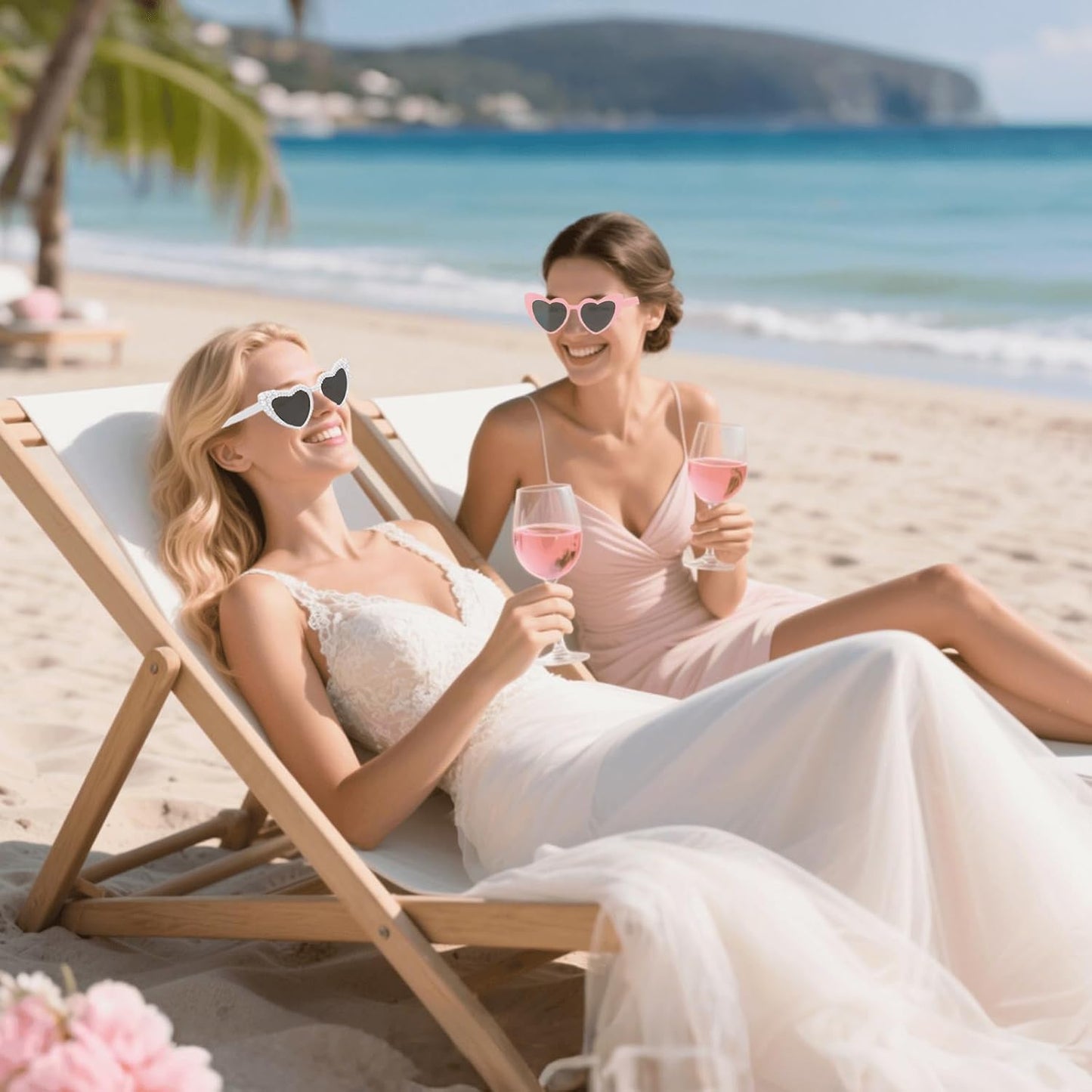 Bachelorette Party Heart Sunglasses 8 Pack Pearl Bride Sunglasses Bridesmaids Sunglasses Party Favor Proposal Gifts