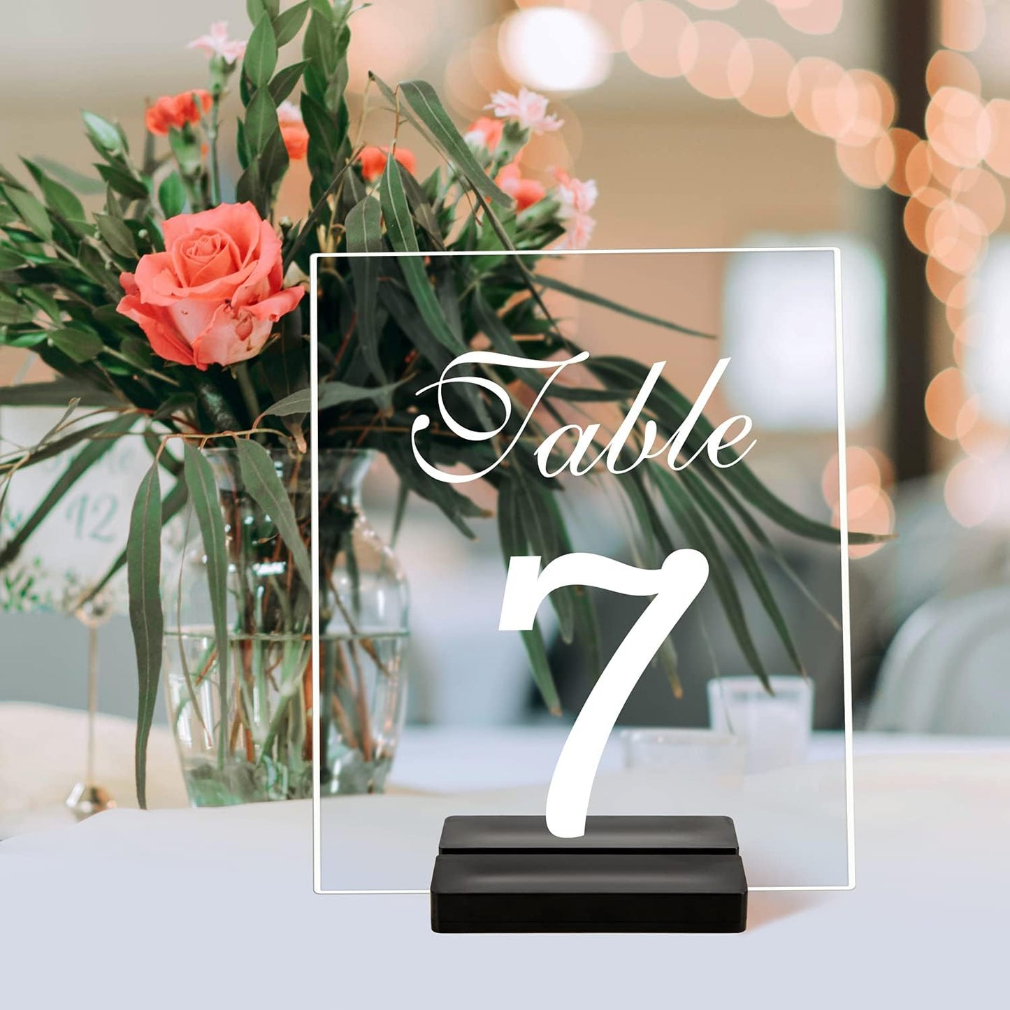 Acrylic Sign Stand | Wedding Sign Holdes, Acrylic Sign Stand with Card Slot, Used for Desktop/Menu Display, 20 Count (Black)