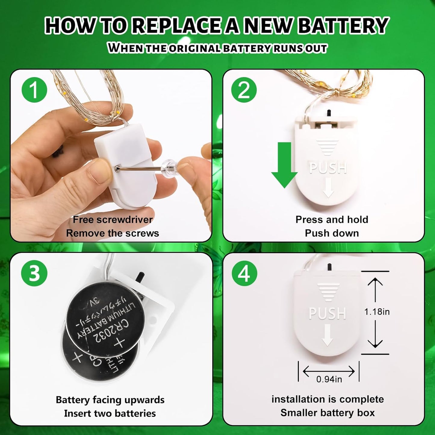 HXWEIYE 6 Pack Green Fairy Lights Battery Operated, 7ft 20LED Mini Fairy String Lights Mason Jar Lights, Waterproof Firefly Starry Lights for DIY Wedding Party Bedroom Patio Christmas Décor