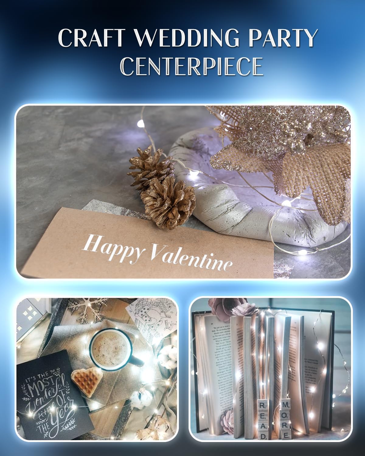 20 Pack Fairy Lights Battery Operated 60 Extra Batteries, 3 Modes 6.5ft 20 LED Mini String Lights, Waterproof Silver Wire Firefly Starry Lights for DIY Wedding Christmas Party, Cool White