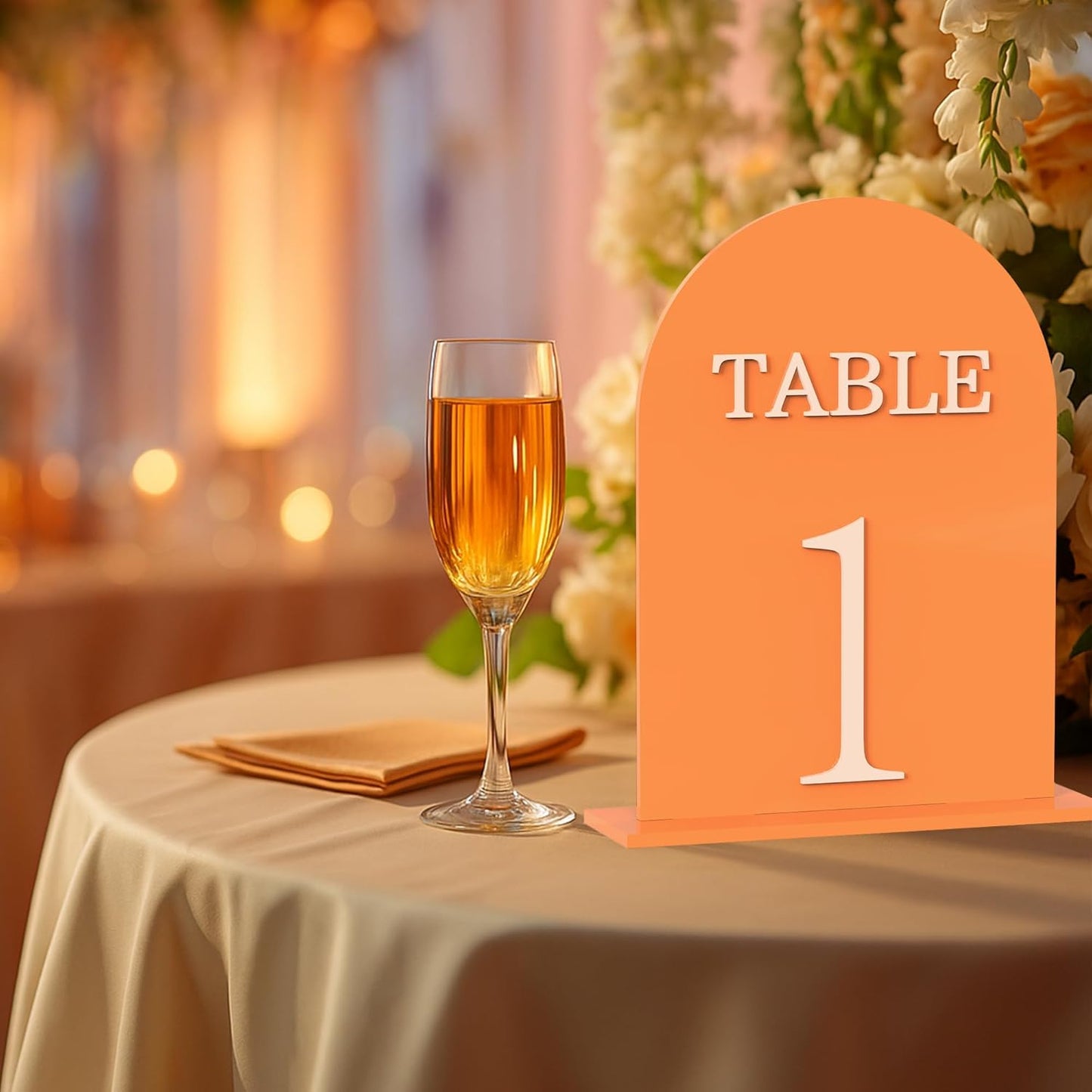 Arch Wedding Table Numbers 1-15 with Stands, 5" X 7" Double Sided Acrylic Wedding Sign Holders, Durable Non-Fading Table Number for Wedding Reception, Events, and Centerpieces