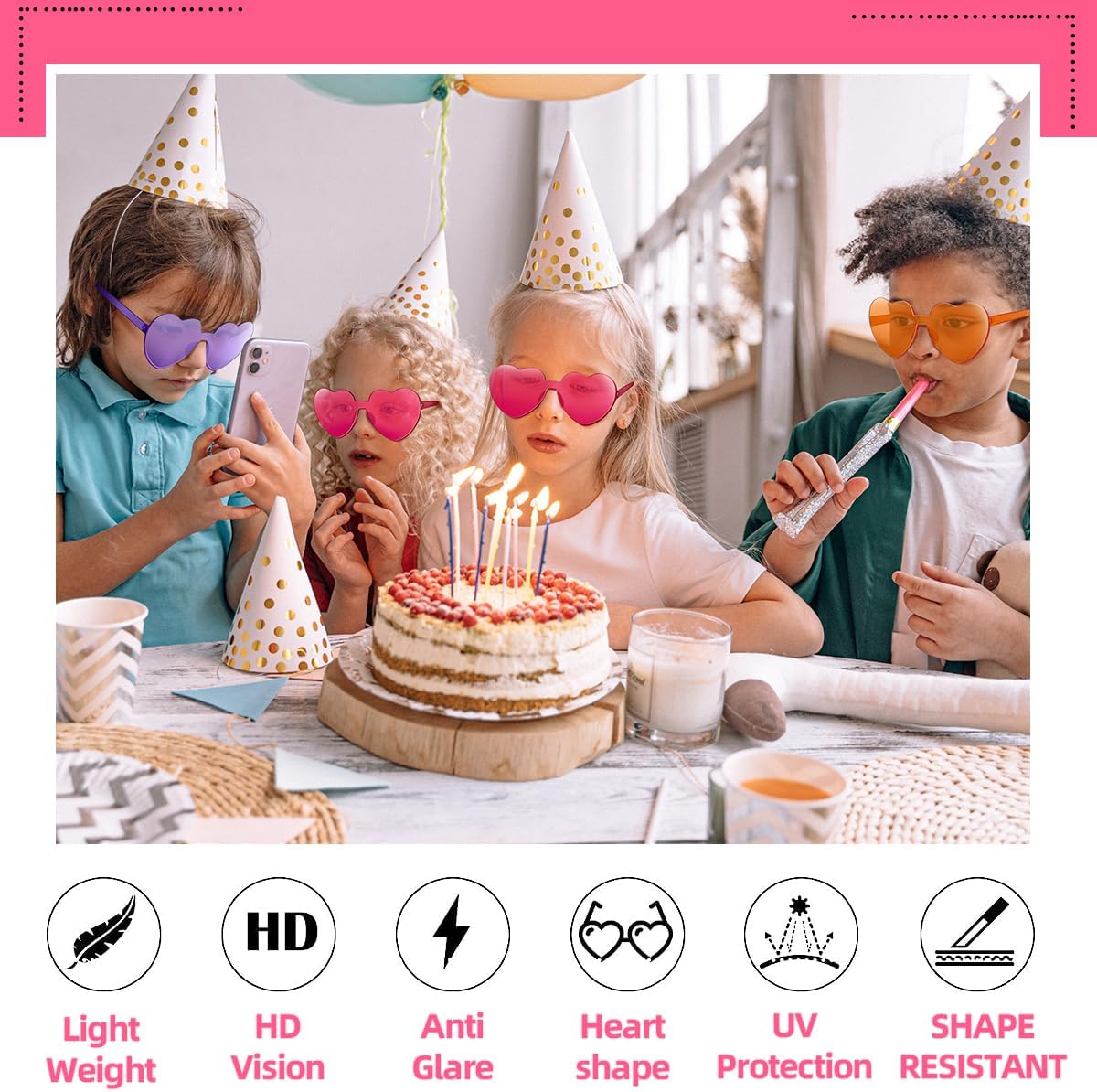 12/20/24 Pairs Heart Sunglasses for Women Men, Trendy Heart Shaped Rimless Transparent Sunglasses, Bachelorette Party