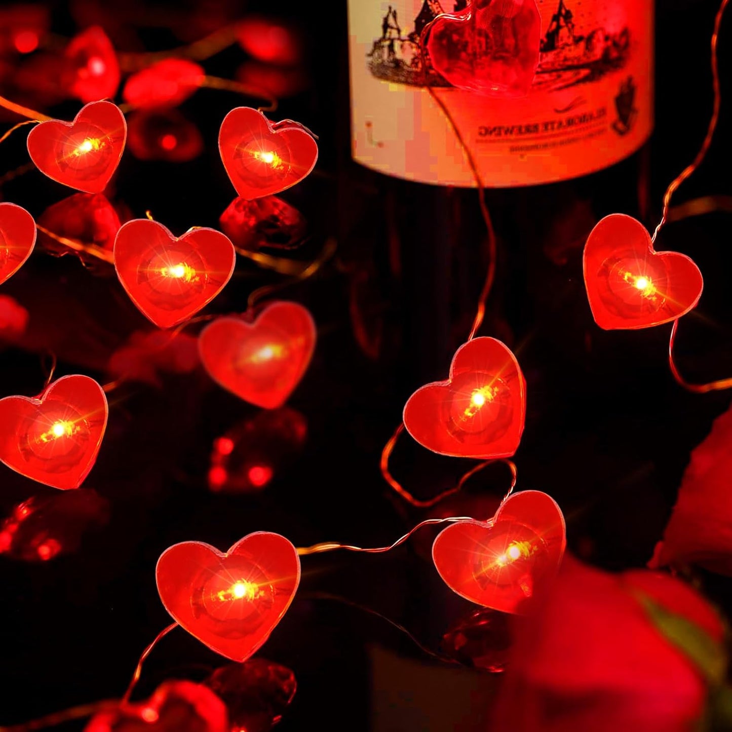 pozzolanas 4 Pack Led Fairy Lights Battery Operated String Lights, 7 ft 20 LED Waterproof Firefly Light on Silver Wire for Home Party Wedding Christmas Decorations