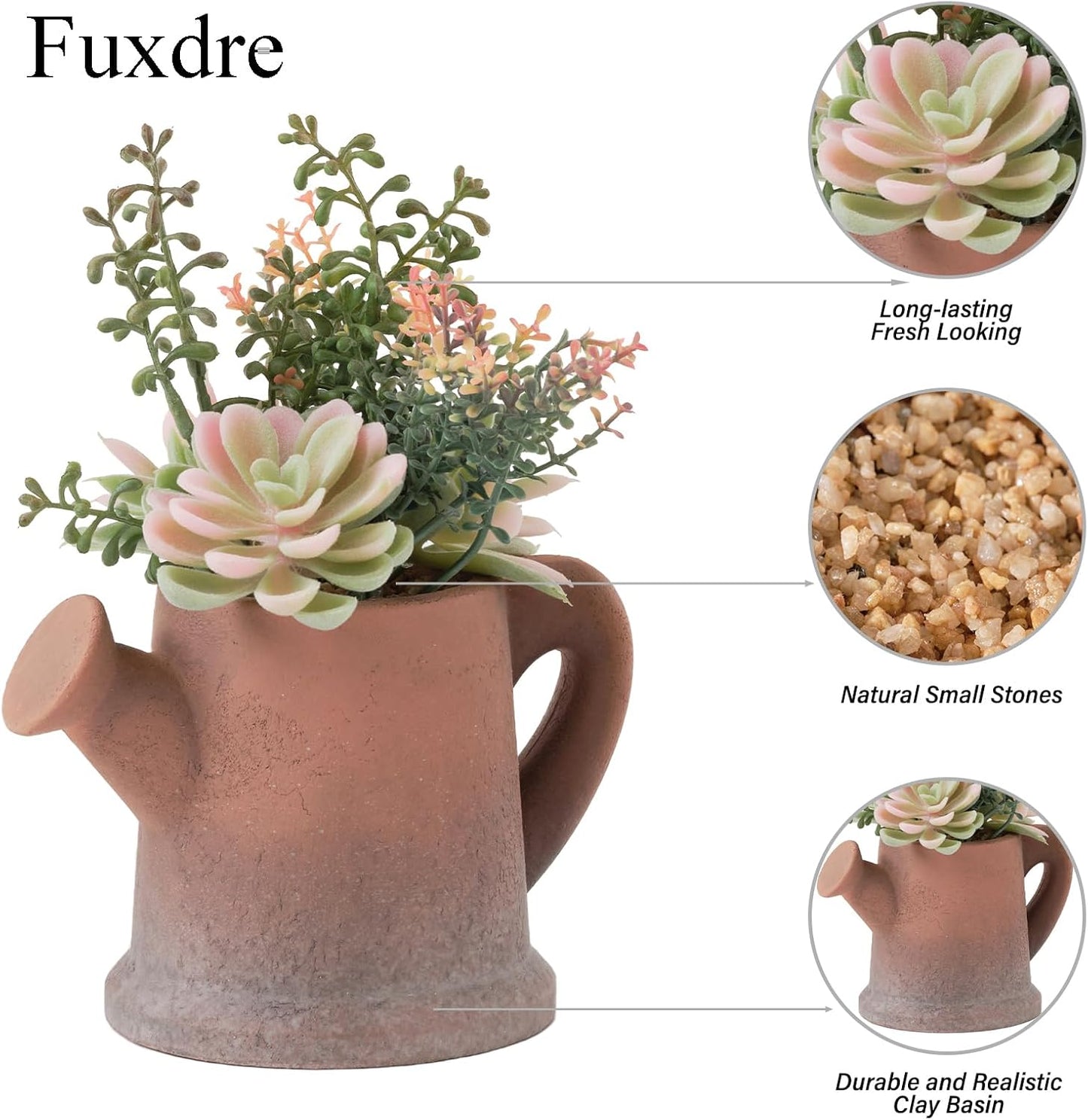 2-Pack Artificial Succulent Plants in Vintage Pots - Waterproof Fake Plants for Home Office Desk Decor - Low Maintenance Indoor Greenery for Bathroom Shelf Table