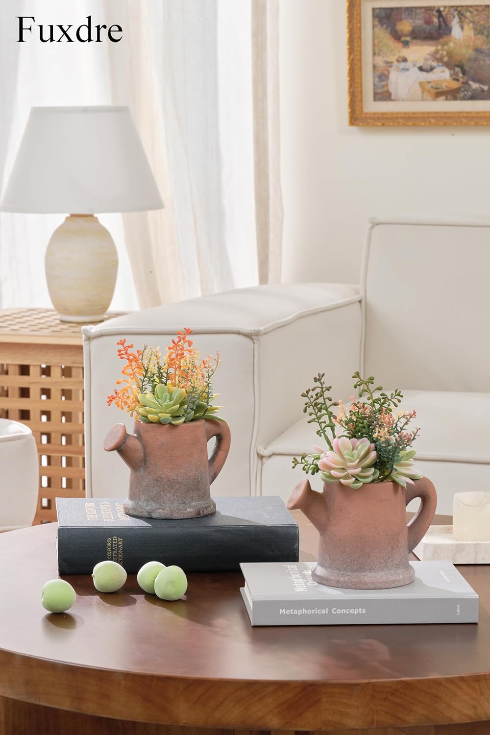 2-Pack Artificial Succulent Plants in Vintage Pots - Waterproof Fake Plants for Home Office Desk Decor - Low Maintenance Indoor Greenery for Bathroom Shelf Table