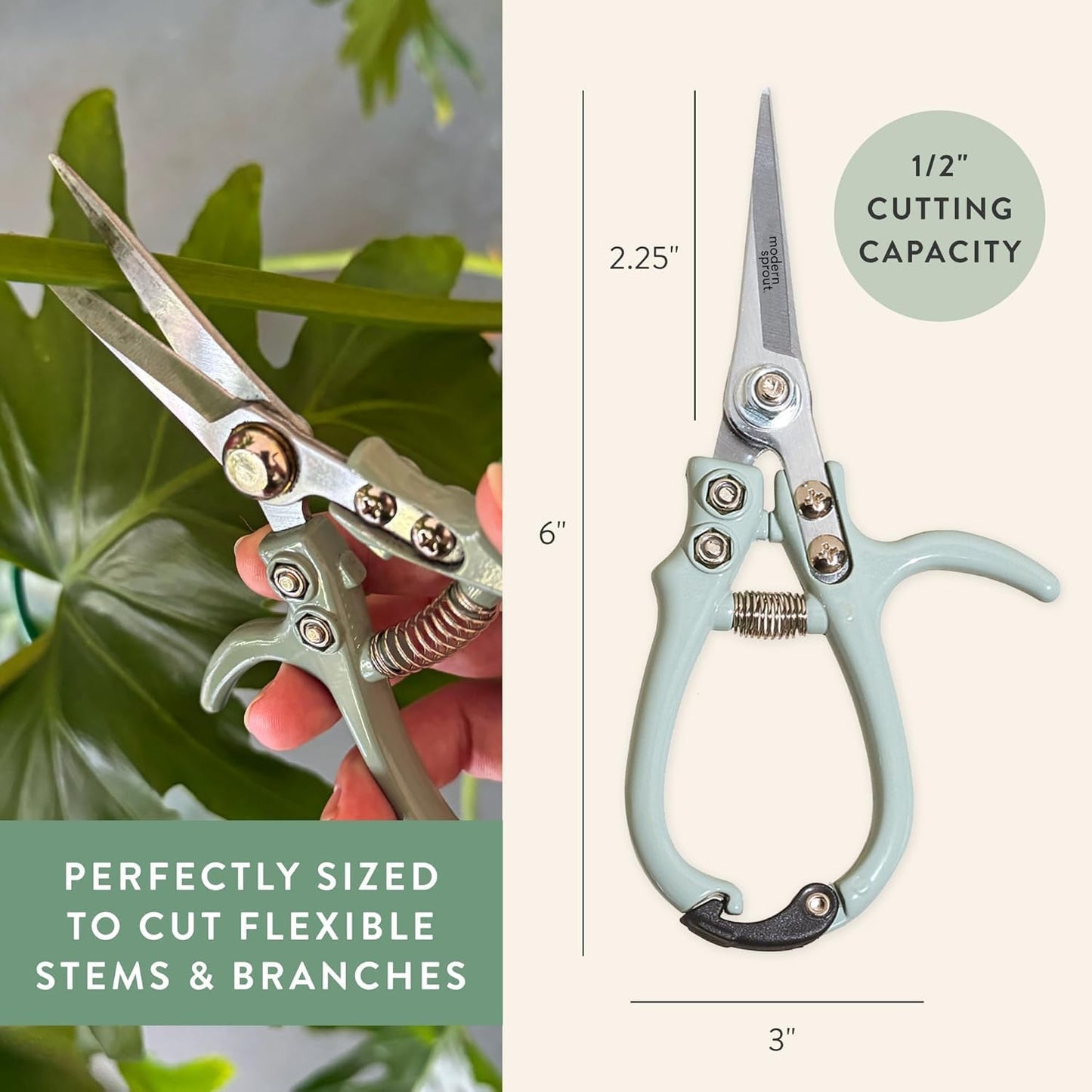 Modern Sprout Pruning Shears - Herb Snipping Scissors- Lightweight Gardening Tools W/Easy Lock - Flower Cutter Garden Shears - Carbon Steel Blade + Plastic-Free Reusable Holster (Multicolor, 12 Pcs)