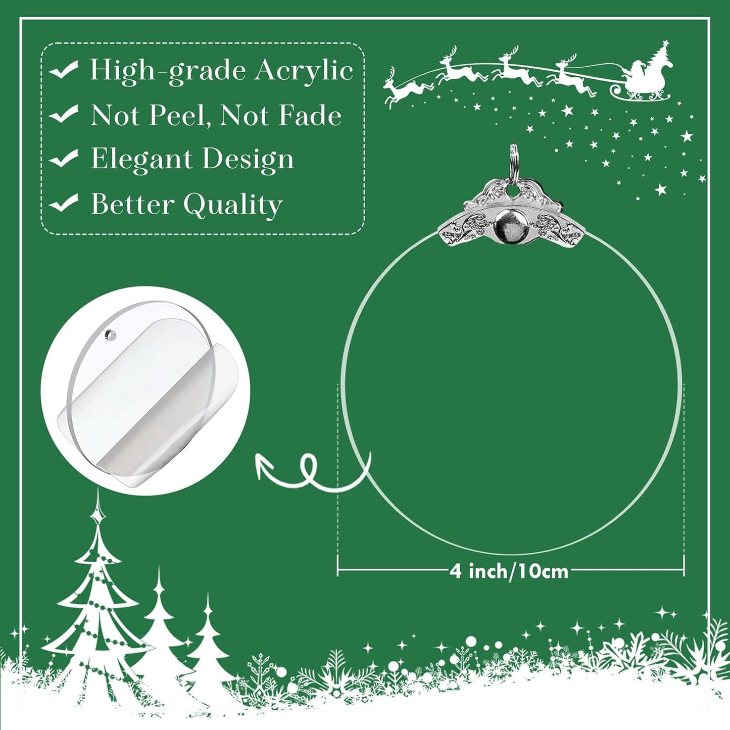 Christmas Ornament 2025, Tree Decoration 4 Inch Acrylic Hanging Art, Holiday Display, Car Interior Decor, Flappy Bird Scene for Party, Christmas Ornaments, Ornaments for Tree