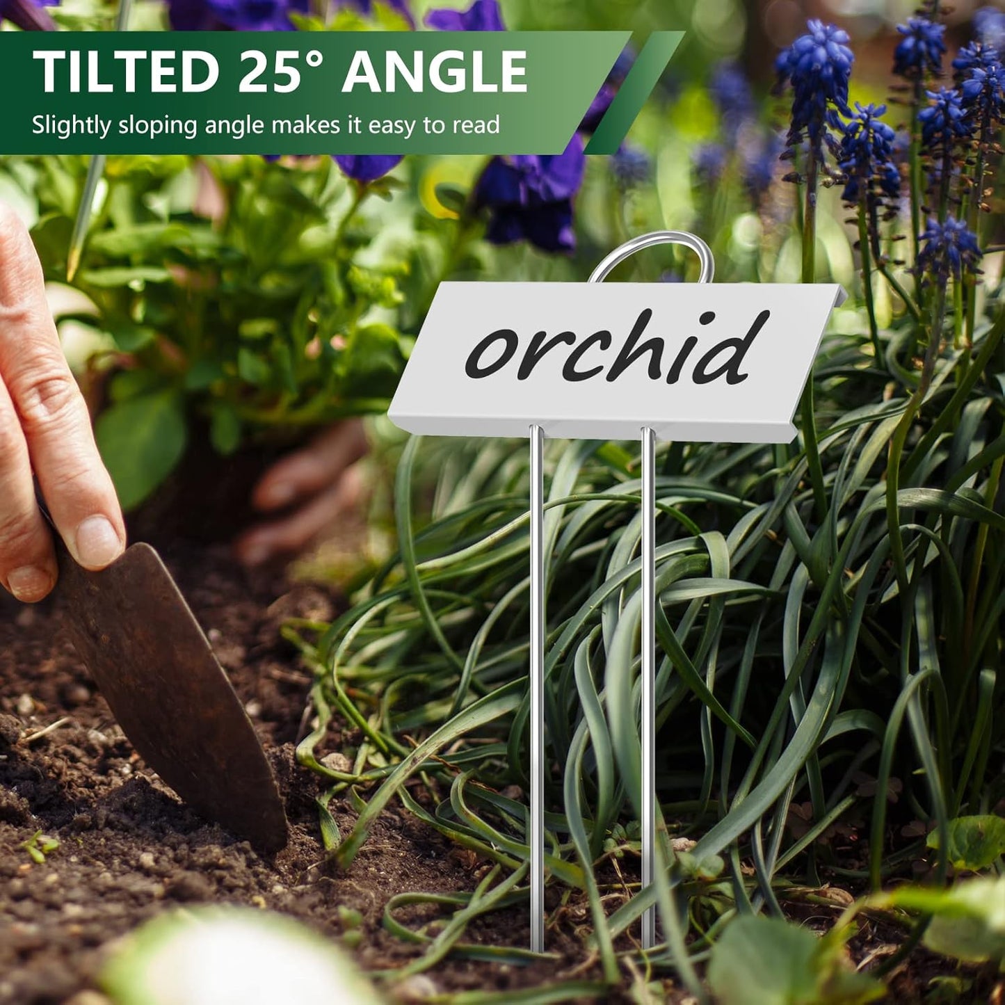 STARTOSTAR 50-Pack Metal Plant Labels, 10.6" Garden Markers Reusable Nursery Tags for Vegetables Herb Flower Seed Greenhouse