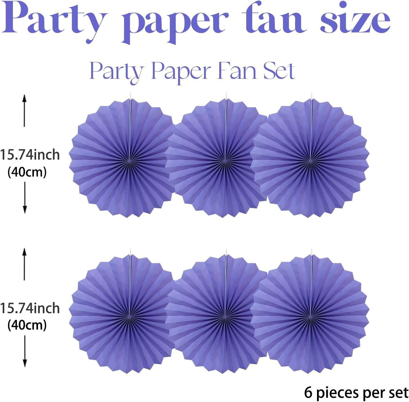 BARTHEW Purple Party Decorations,Purple Bridal Shower Decorations,Halloween Decor Events Accessories,Retirement Decorations Paper Fans Bulk 16in,Anniversary for 30 Color DIY Set(Purple)