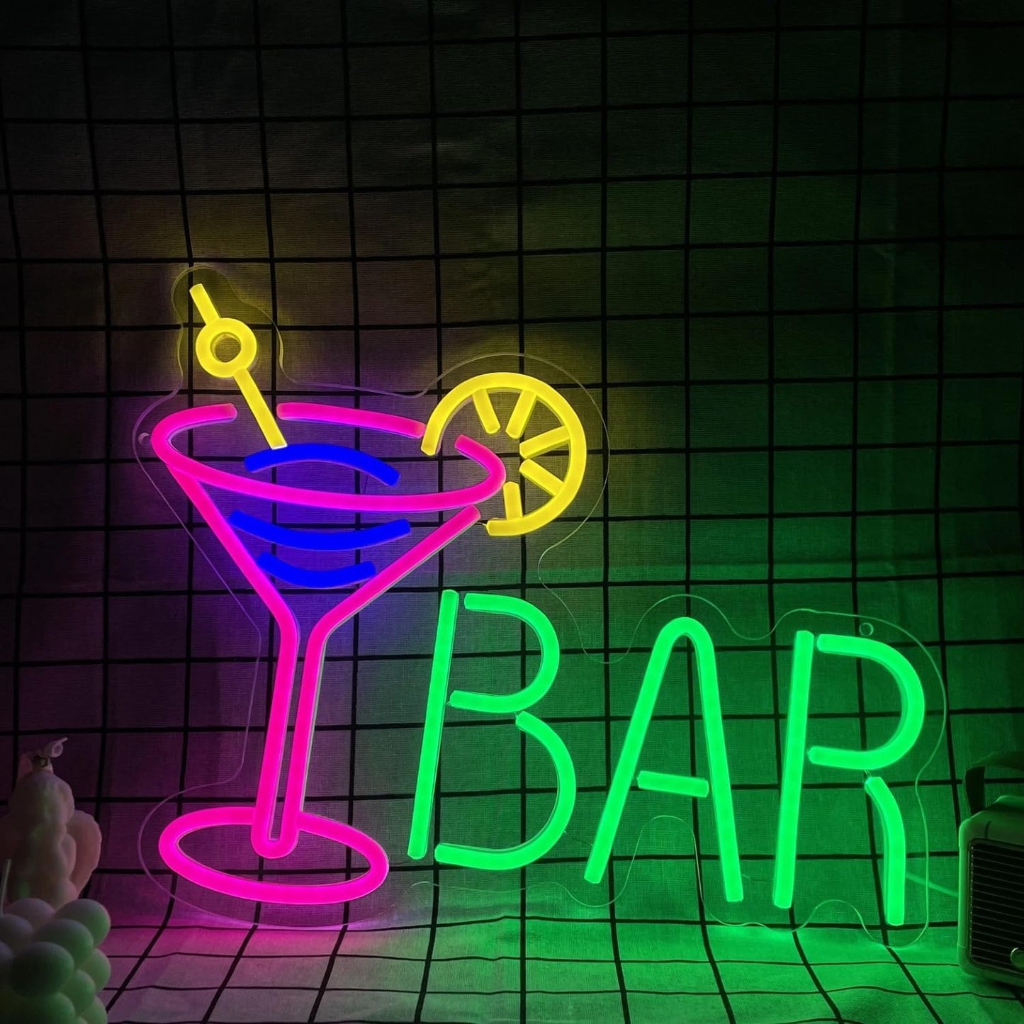 Neon Bar Sign USB-Powered Pink Bar Wall Decor for Home Bar, Man Cave Multi-Scene LED Lighting Neon Light