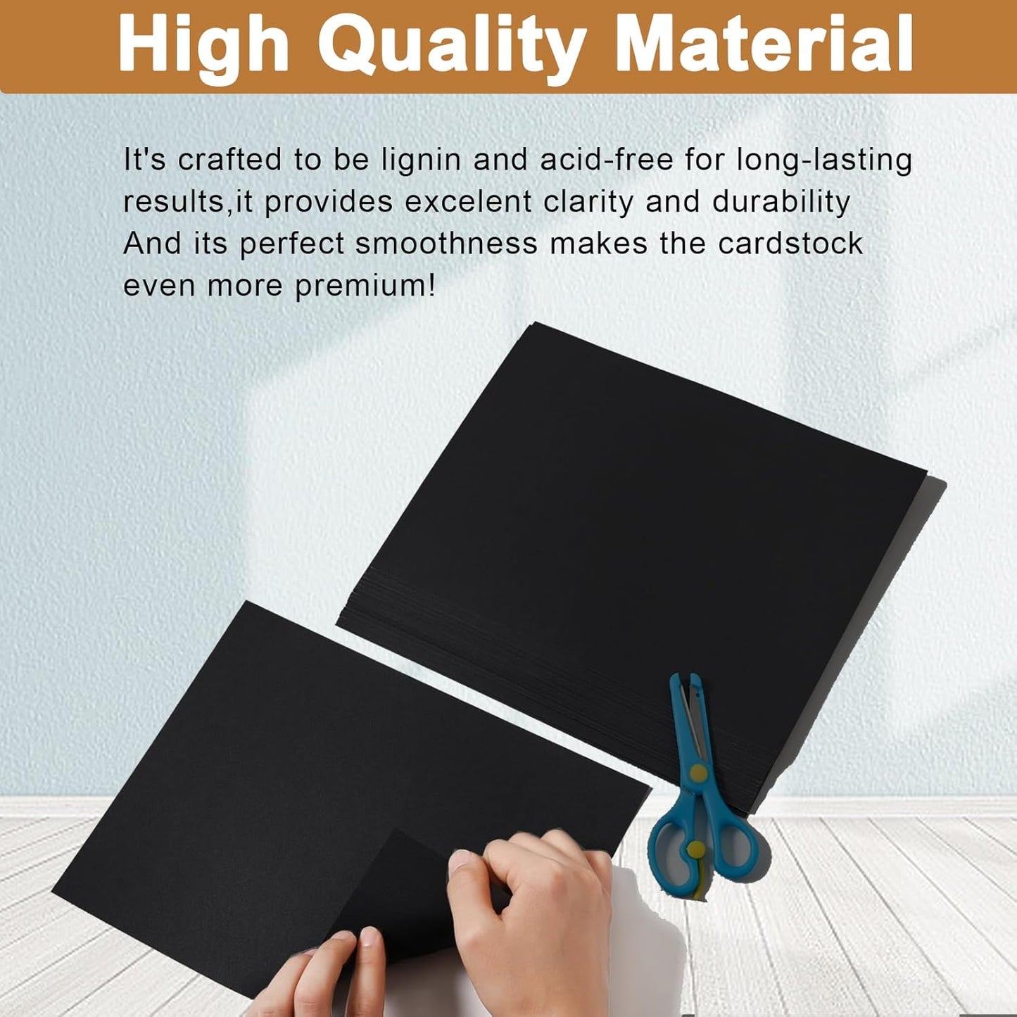 120 Sheets Black Cardstock 8.5 x 11 Printer Paper, 92lb Heavyweight Black Card Stock for DIY Cards, Thank You Cards, School Crafting, Wedding, Invitations