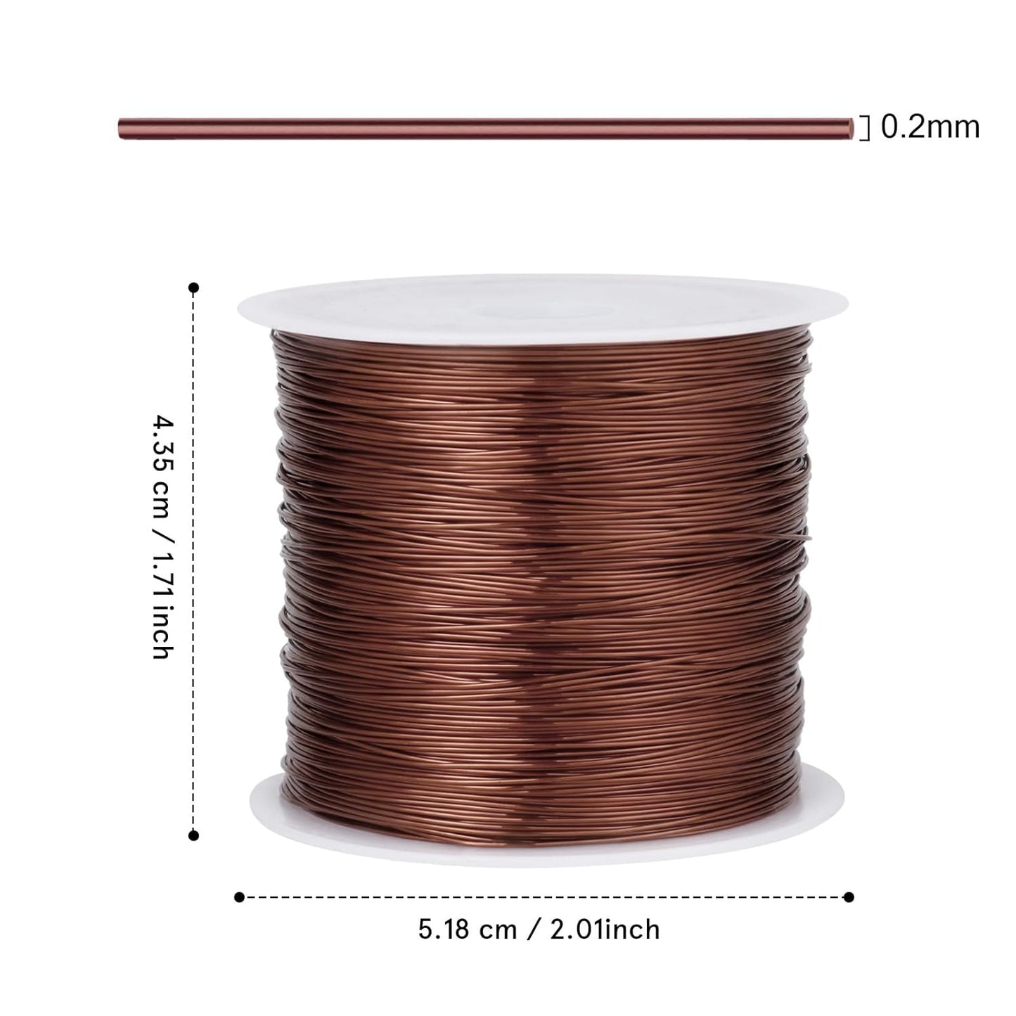 492FT Jewelry Wire 32 Gauge Tarnish-Resistant Copper Beading Wires Roll Bulk for DIY Crafts Jewelry Making, Red Brown