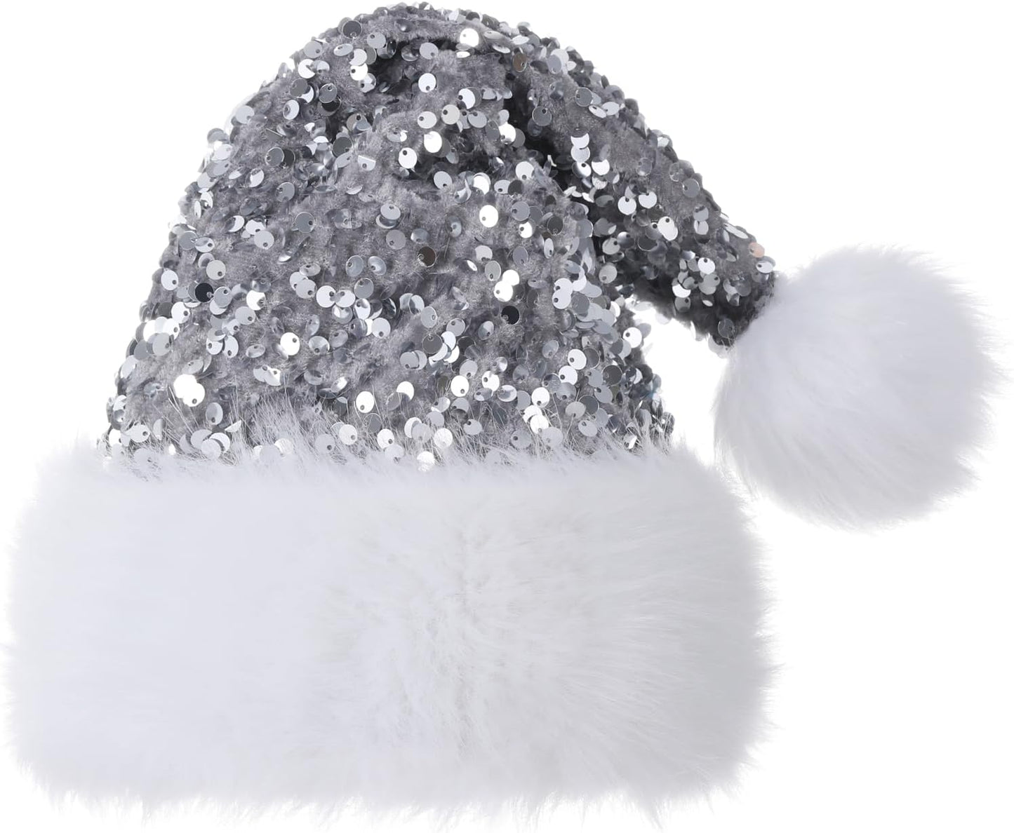 Personalized Sequin Santa Hat for Adults, Red Glitter Christmas Party Hat, Xmas Halloween New Year Holiday Headwear