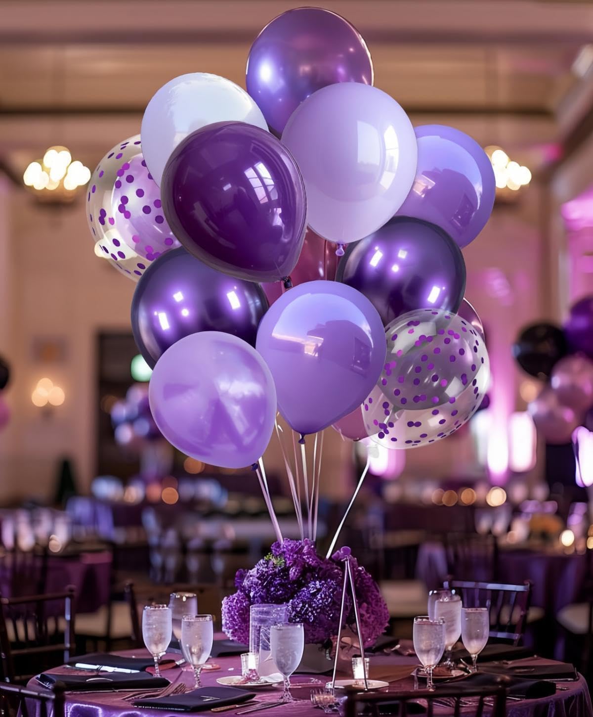 300 Pcs Lavender Purple Balloons Set 12 Inch Different Shades of Purple Party Balloon Set, Suitable for Wedding, Graduation, Birthday Party Various Event Decorations