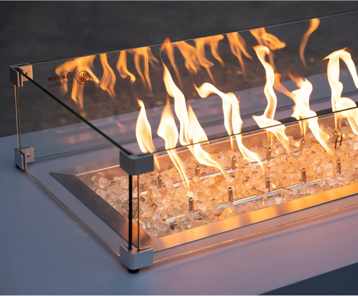Stanbroil 10-Pound Fire Glass - 1/4 inch Reflective Tempered Fire Glass for Fireplace Fire Pit, Gold Reflective