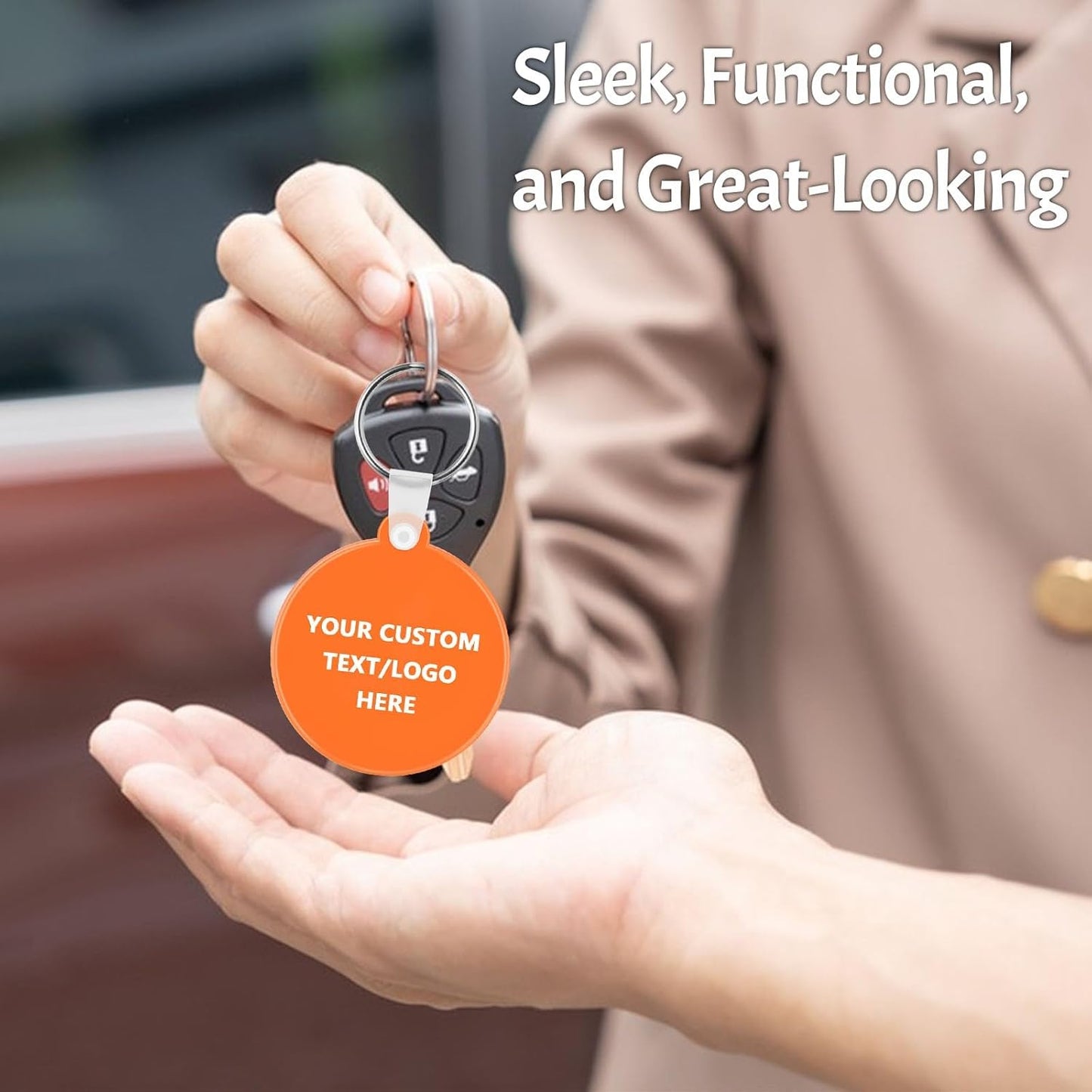 Custom Round Soft Keychains 500 Pack, Personalized Logo, Text Bulk - Perfect for Tradeshows, Party Favors, Events - Customizable Key Tags