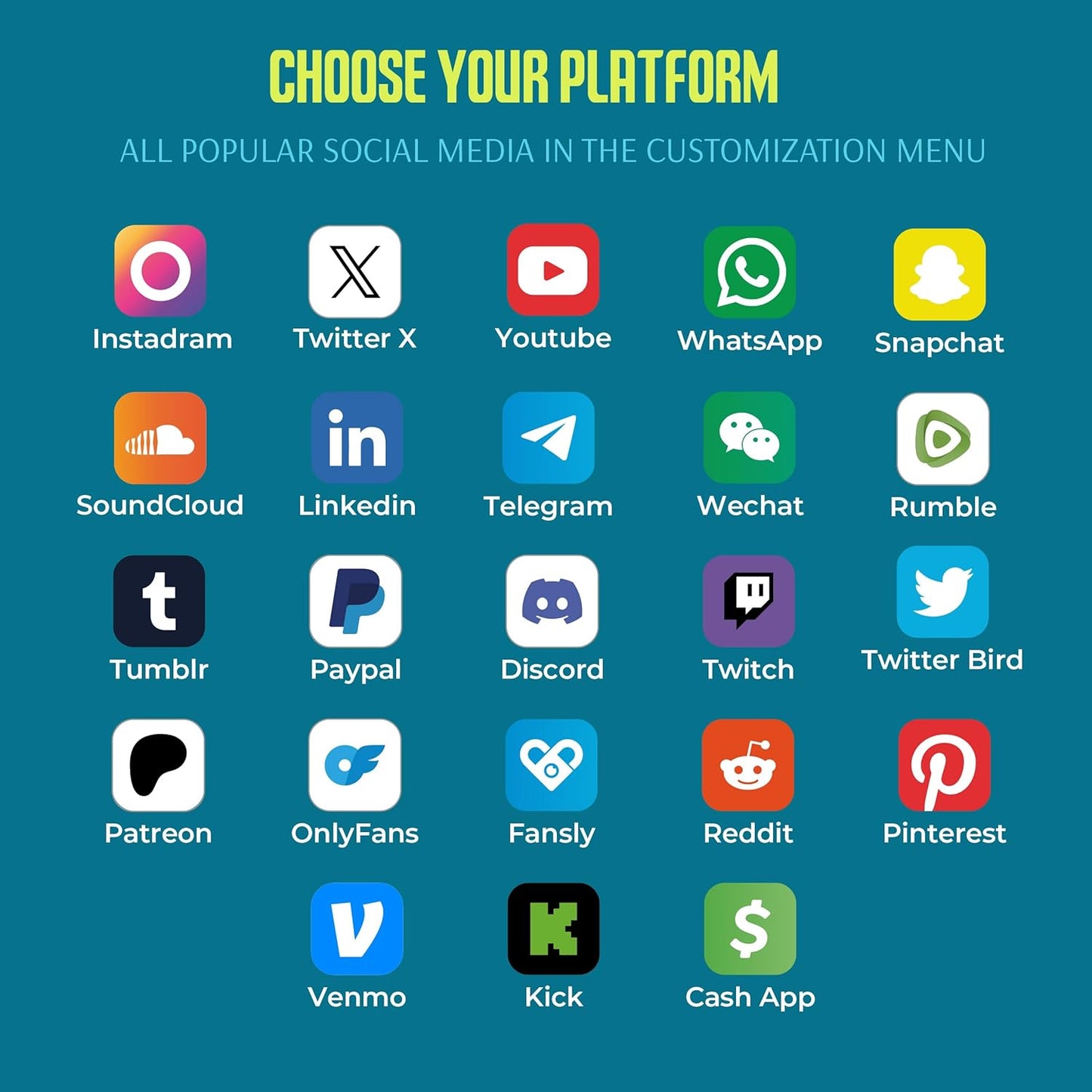 Custom Social Media Vinyl Lettering - Personalized Decals Name Username Logo for Cars, Cups, Windows, Tumblers, Hydroflask, JDM, Windshield - Waterproof Stickers from 4-100 Inches Sizes